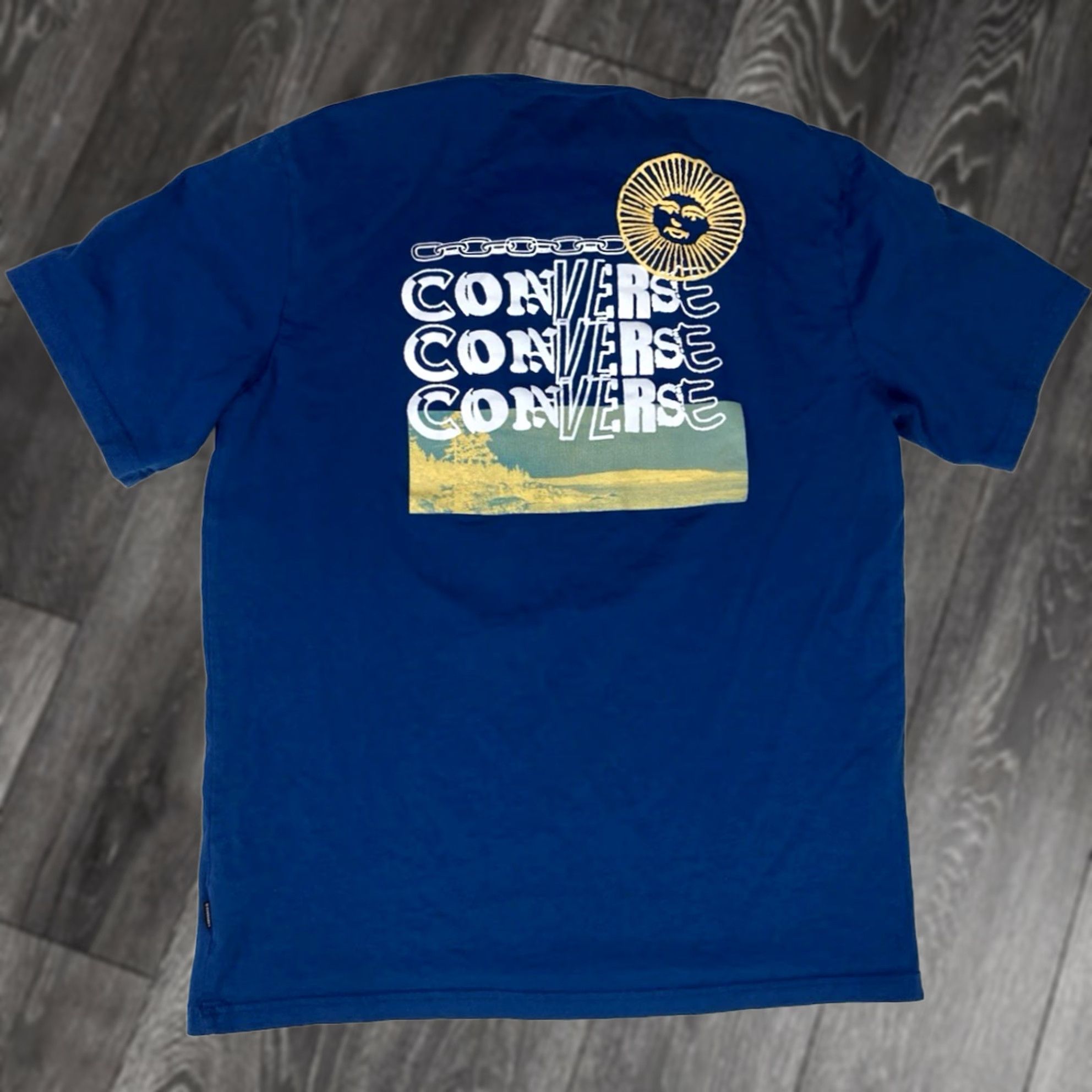 Converse Converse Graphic T-shirt Men Large Blue Short Sleeve T-Shirt Graphic Print Logo Crew Neck Shirt Mens L Blue Graphic Size US L / EU 52-54 / 3 - 1 Thumbnail