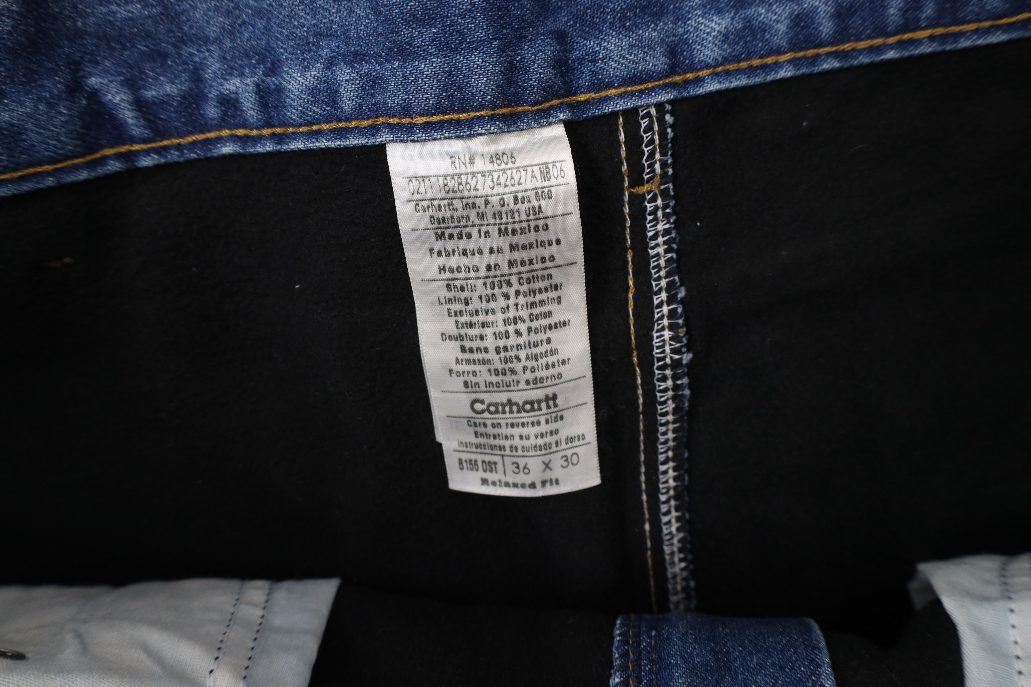 Carhartt × Vintage Vintage Carhartt Fleece Lined Relaxed Fit Denim Jeans Blue Size US 36 / EU 52 - 8 Thumbnail