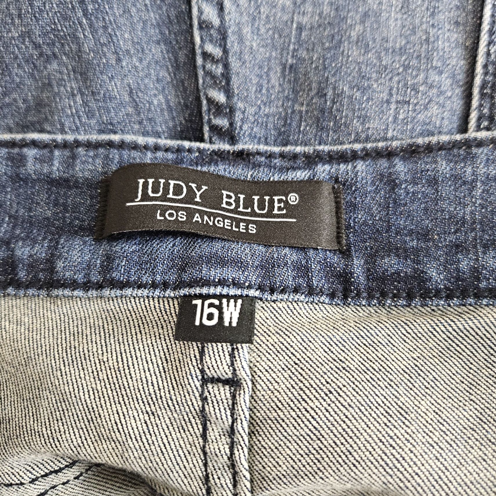 Vintage Judy Blue Womens Skinny Jeans Sz 16W Blue Embroidered Stars High Rise Jeans Size 38" / US 16 / IT 52 - 8 Thumbnail