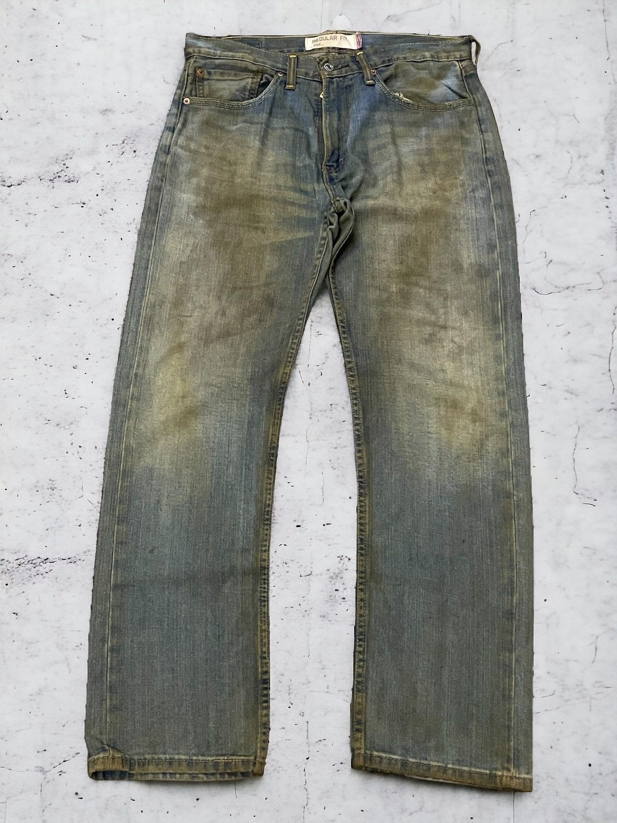 Hysteric Glamour × Levi's × Vintage Vtg Levis 505 Muddy Dirty Wash Blue Loose Jeans Size US 34 / EU 50 - 1 Thumbnail