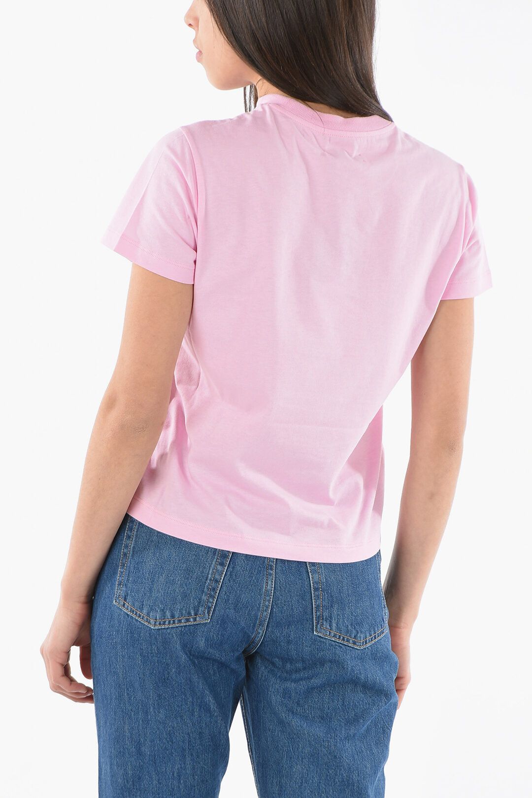 Opening Ceremony og1mm0824 Cotton Crop T-Shirt in Pink Size L / US 10 / IT 46 - 2 Thumbnail