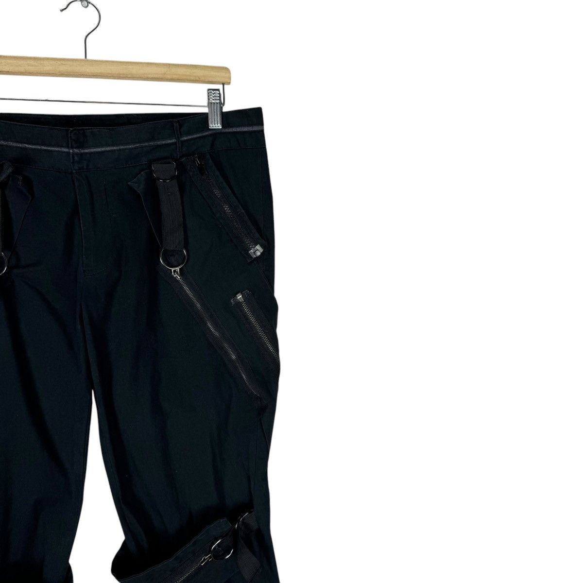 If Six Was Nine ❄️ALGONQUINS BONDAGE FLARE GOTHIC ZIPPER PANTS Size US 32 / EU 48 - 4 Thumbnail