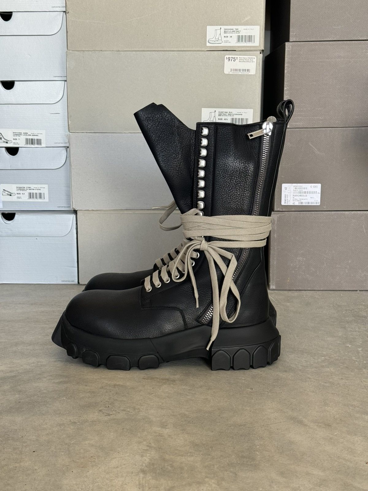 Rick Owens Rick Owens Lace Up Tractor Boots Bozo Black Size 41 Women sizing  | Grailed