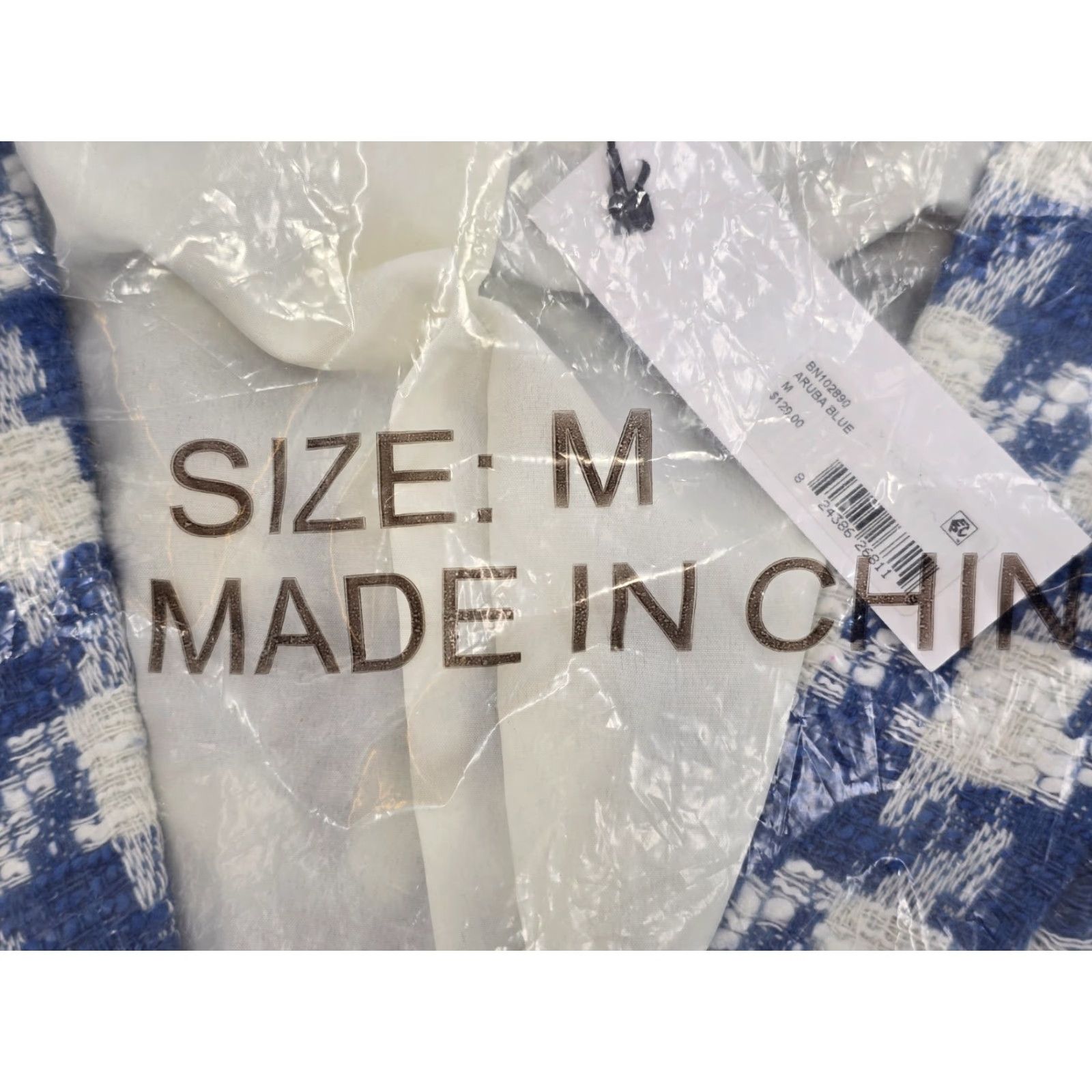 Steve Madden Steve Madden Harlow Blazer Blue White Houndstooth Tweed Blazer Women's NWT Size M Size M / US 6-8 / IT 42-44 - 3 Thumbnail