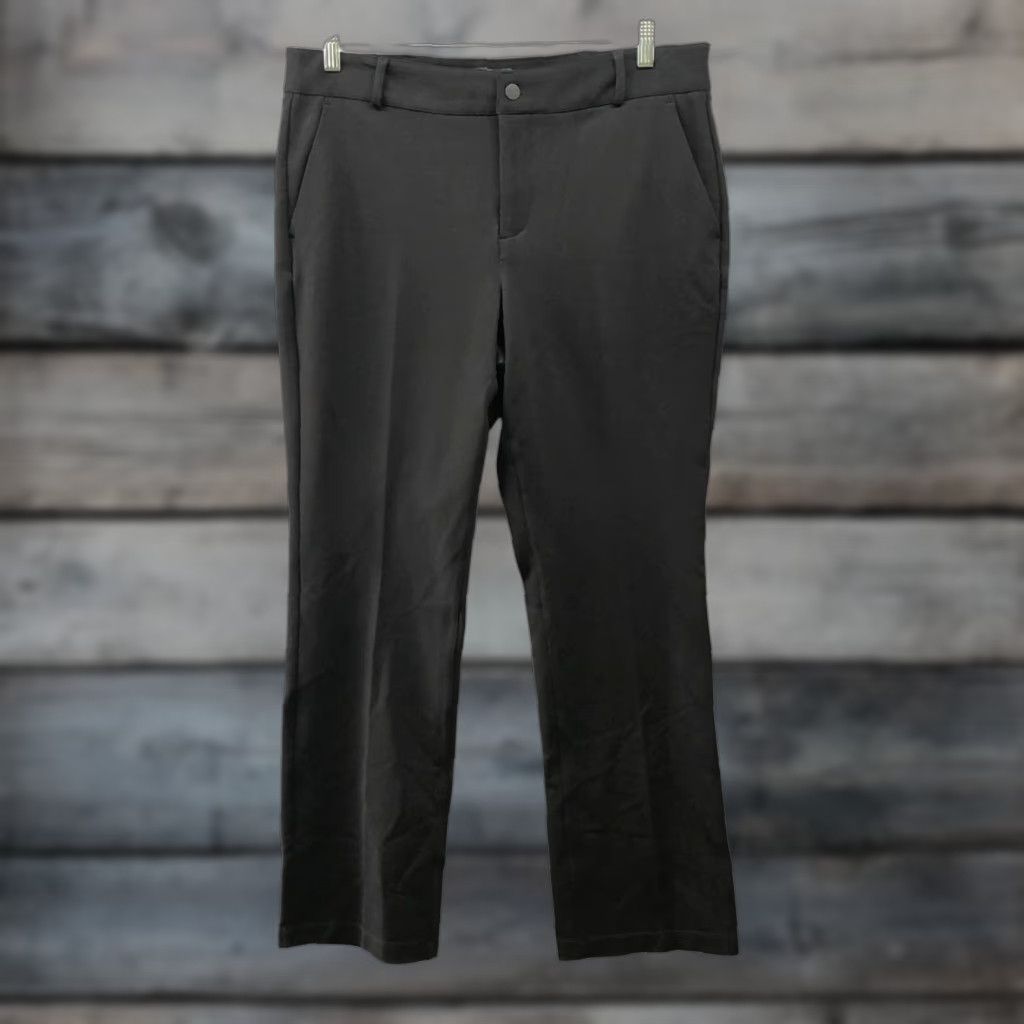 NYDJ NYDJ Sculp Her Marilyn Straight Pants Womens 14P Black Ponte Knit Trouser Size 36" / US 14 / IT 50 - 1 Thumbnail