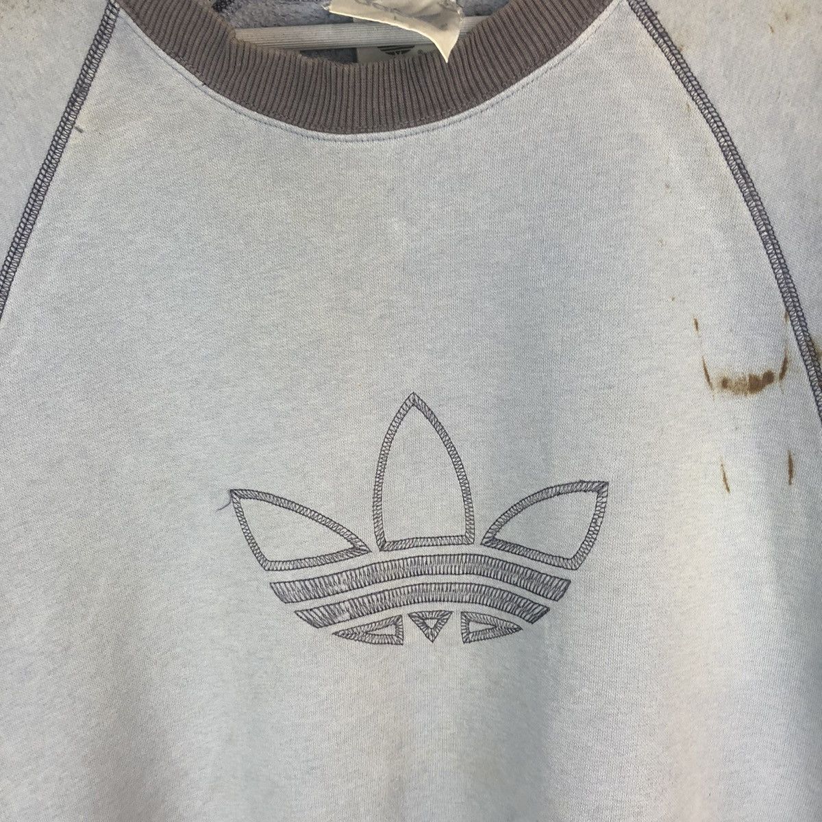 Adidas Adidas vintage logo Light Blue Sweatshirt #A1448 Size US L / EU 52-54 / 3 - 9 Thumbnail