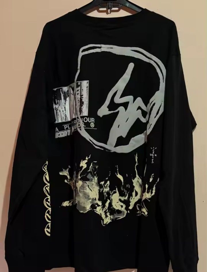 Travis Scott Black and white Cactus Jack long sleeve Size US L / EU 52-54 / 3 - 1 Thumbnail