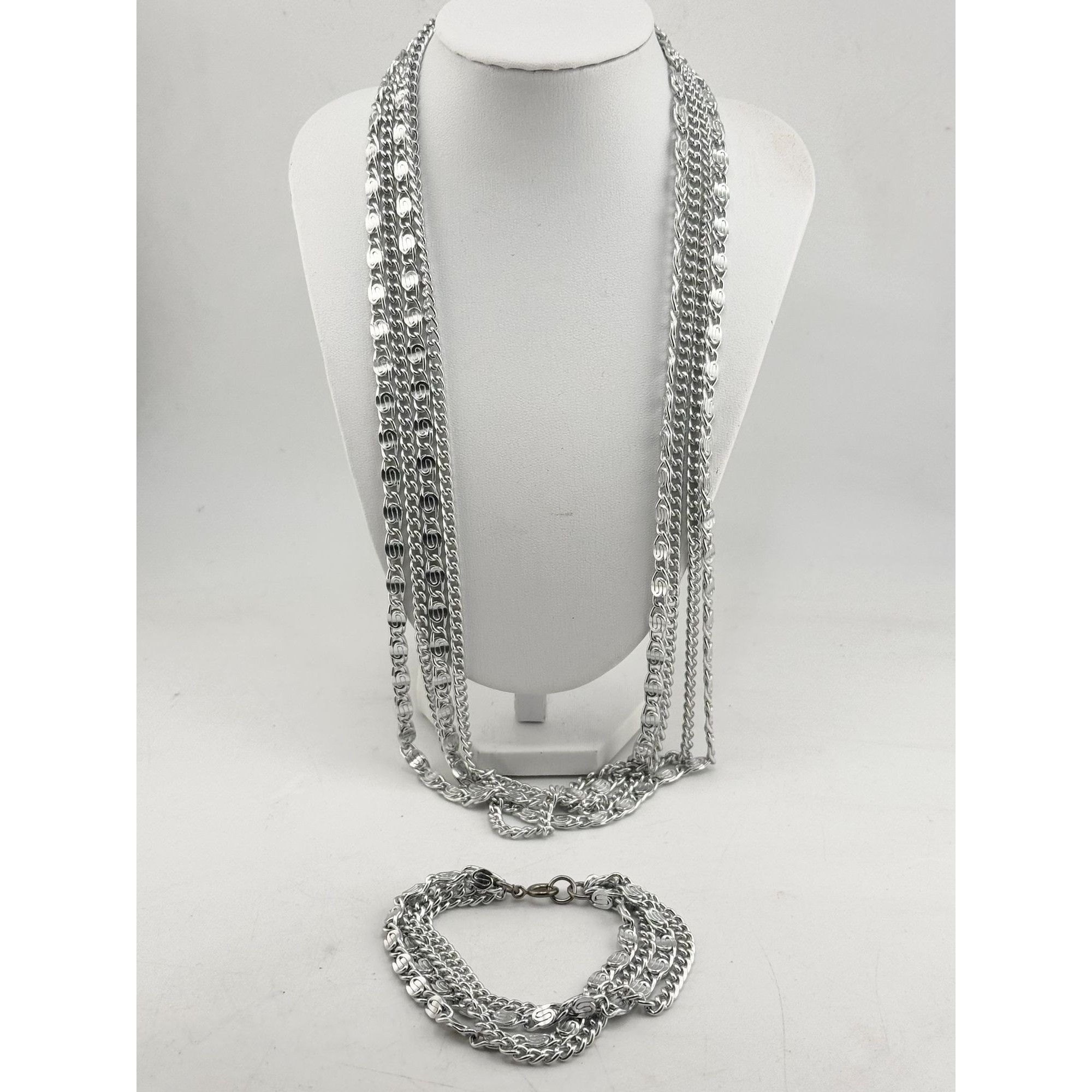 Vintage Vintage Sarah Coventry silver tone multi chain necklace & br Size ONE SIZE - 2 Thumbnail