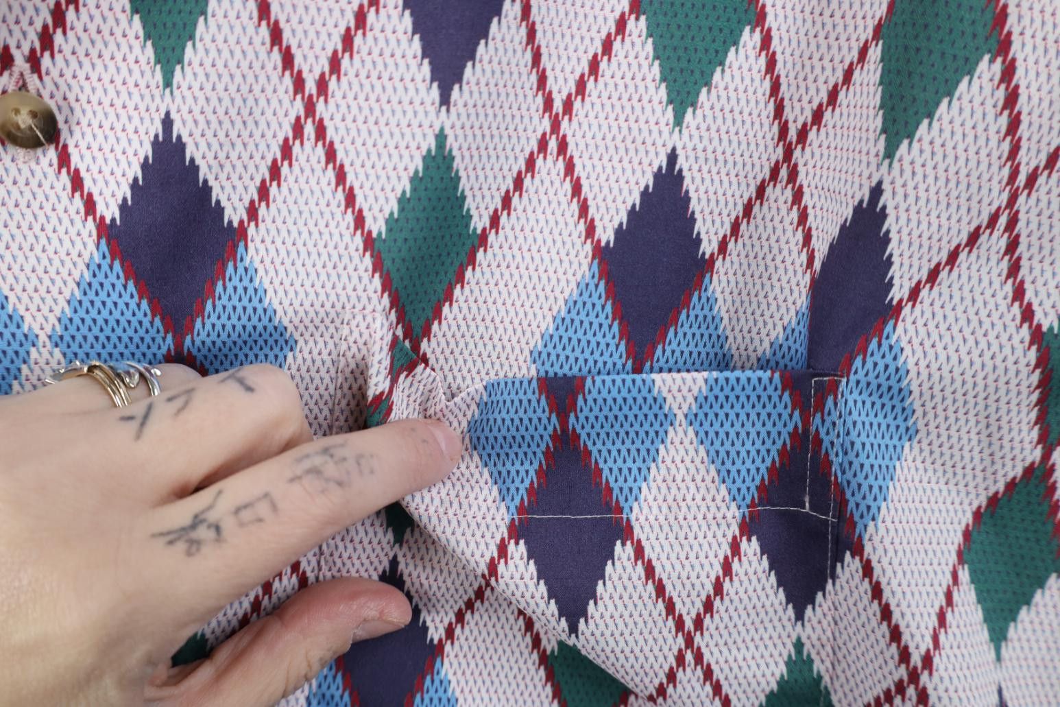 Paul Fredrick Paul Fredrick Long Staple Cotton Argyle Diamond Button Shirt Size US XL / EU 56 / 4 - 4 Thumbnail