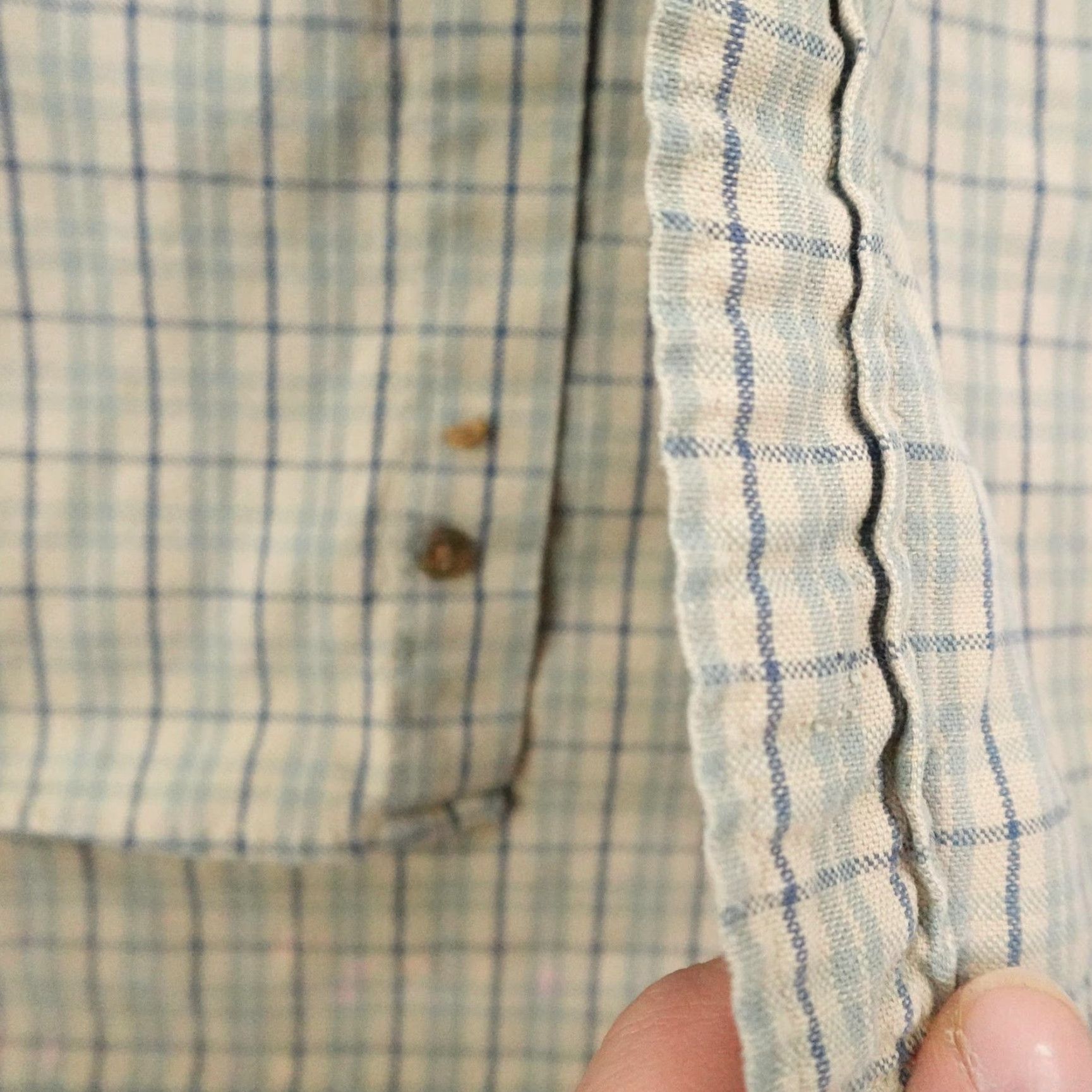 Abercrombie & Fitch VINTAGE Abercrombie & Fitch Shirt Mens XL Beige Plaid Button-Up Canvas Big & Tall Size US XL / EU 56 / 4 - 5 Thumbnail