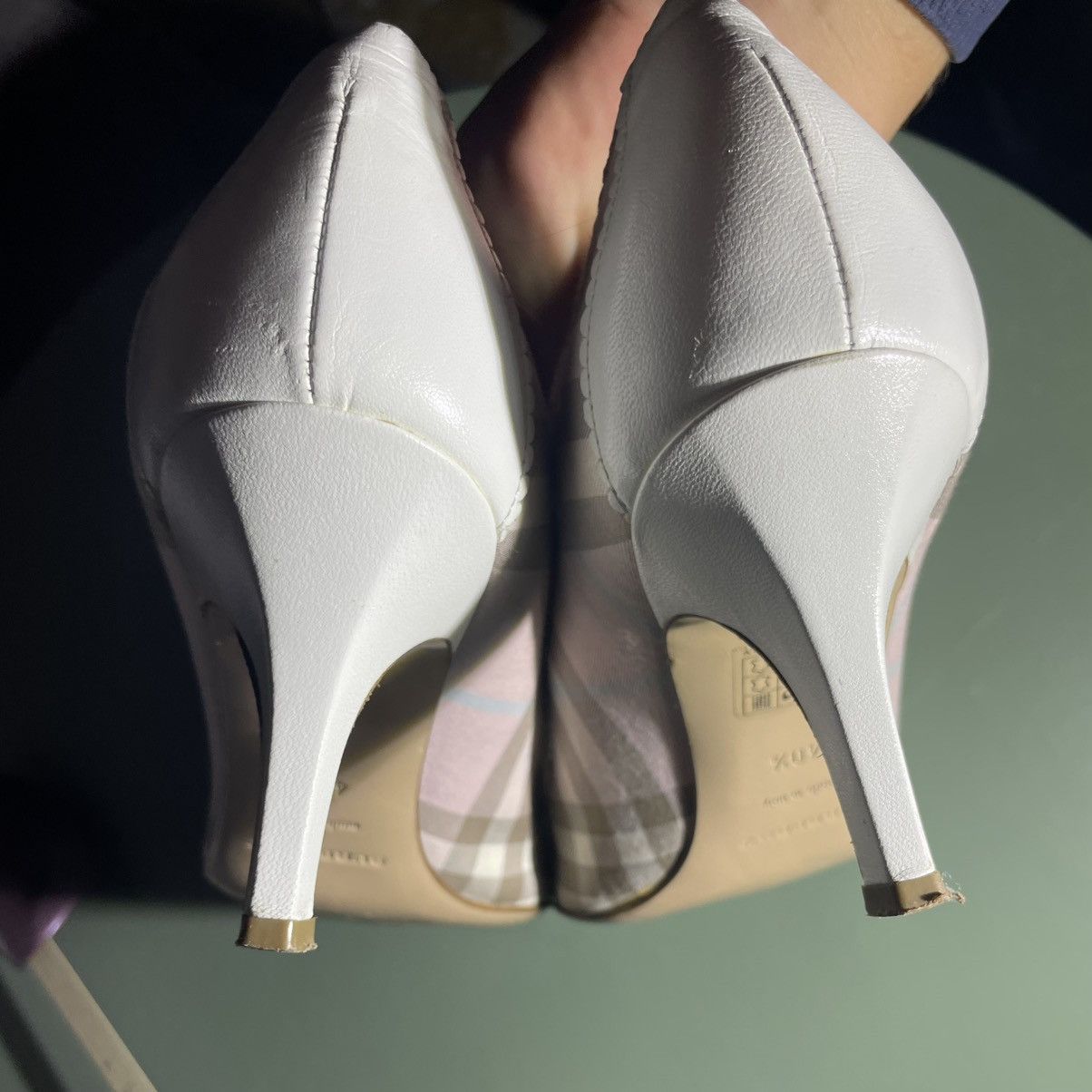 Burberry Vintage Burberry Heels Pink/Brown Nova Check Canvas Pumps Size US 10.5 / IT 40.5 - 8 Thumbnail