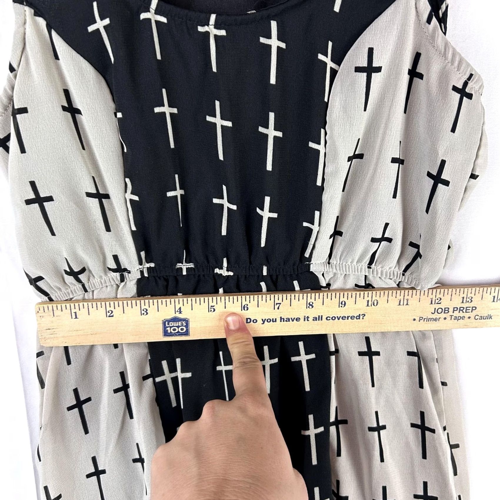 Vintage Dizzire Grunge Maxi Tank Dress - Womens Small Black Beige Sleeveless .Graphic, Casual Wear Size S / US 4 / IT 40 - 4 Thumbnail