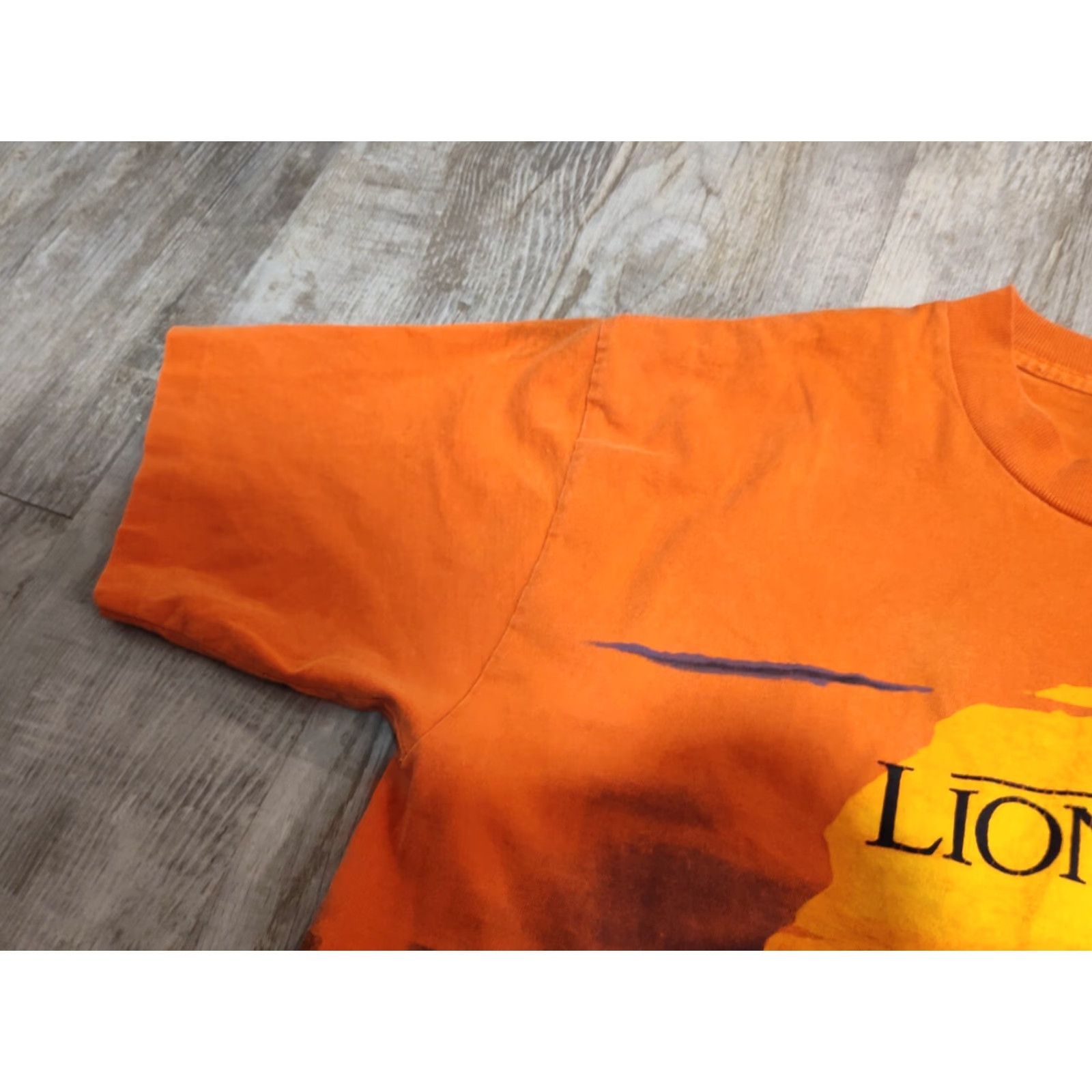 Disney VINTAGE Disney Lion King T-Shirt Single Stitch Double Sided USA L Adult Large Orange Embroidered 90s Theme Mens Size US L / EU 52-54 / 3 - 6 Thumbnail
