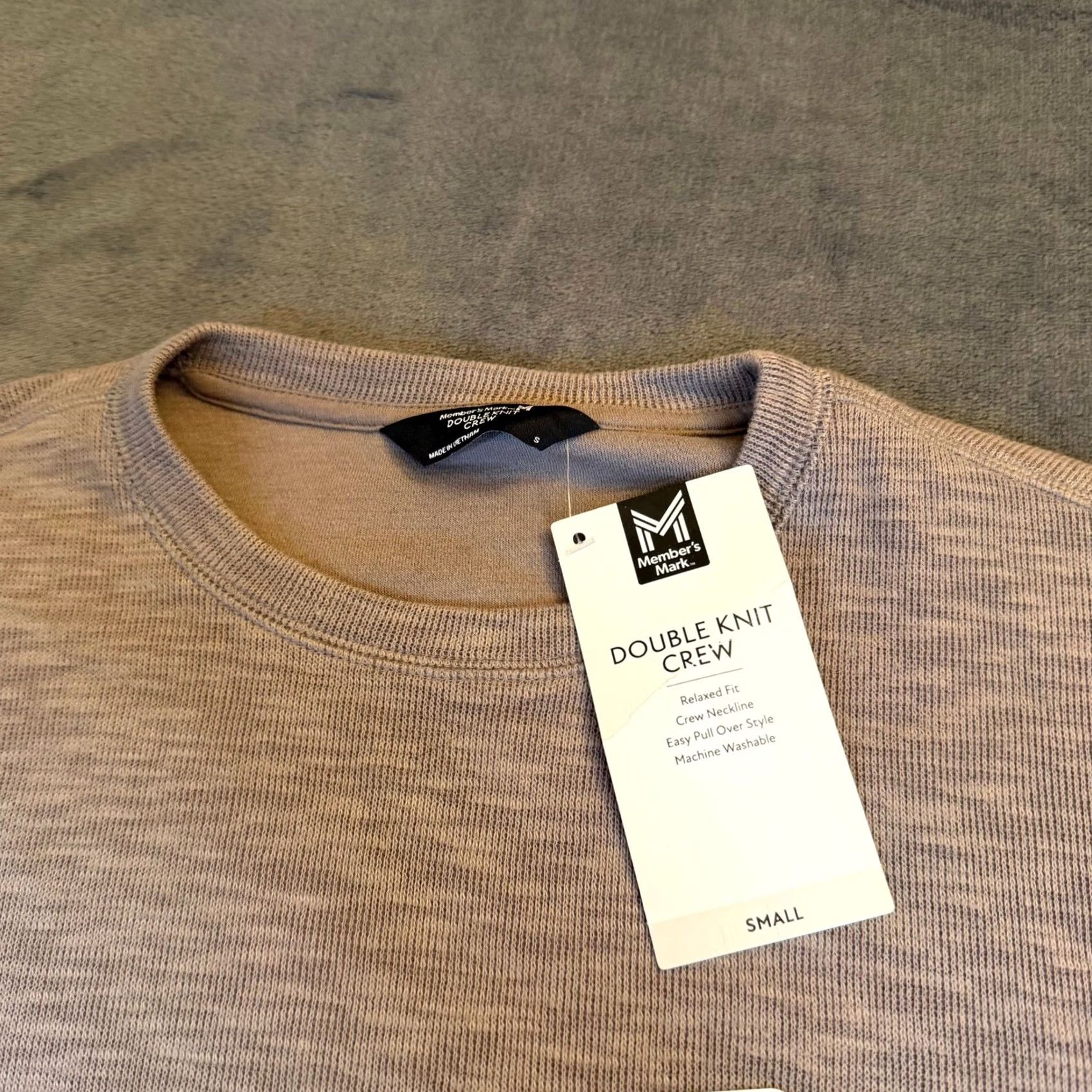 Vintage Members Mark Long Sleeve Shirt Men Small Beige Relaxed Fit Crew Neck Waffle-Knit Knitwear Pullover Casual Top All Seasons Mens Size US S / EU 44-46 / 1 - 2 Thumbnail