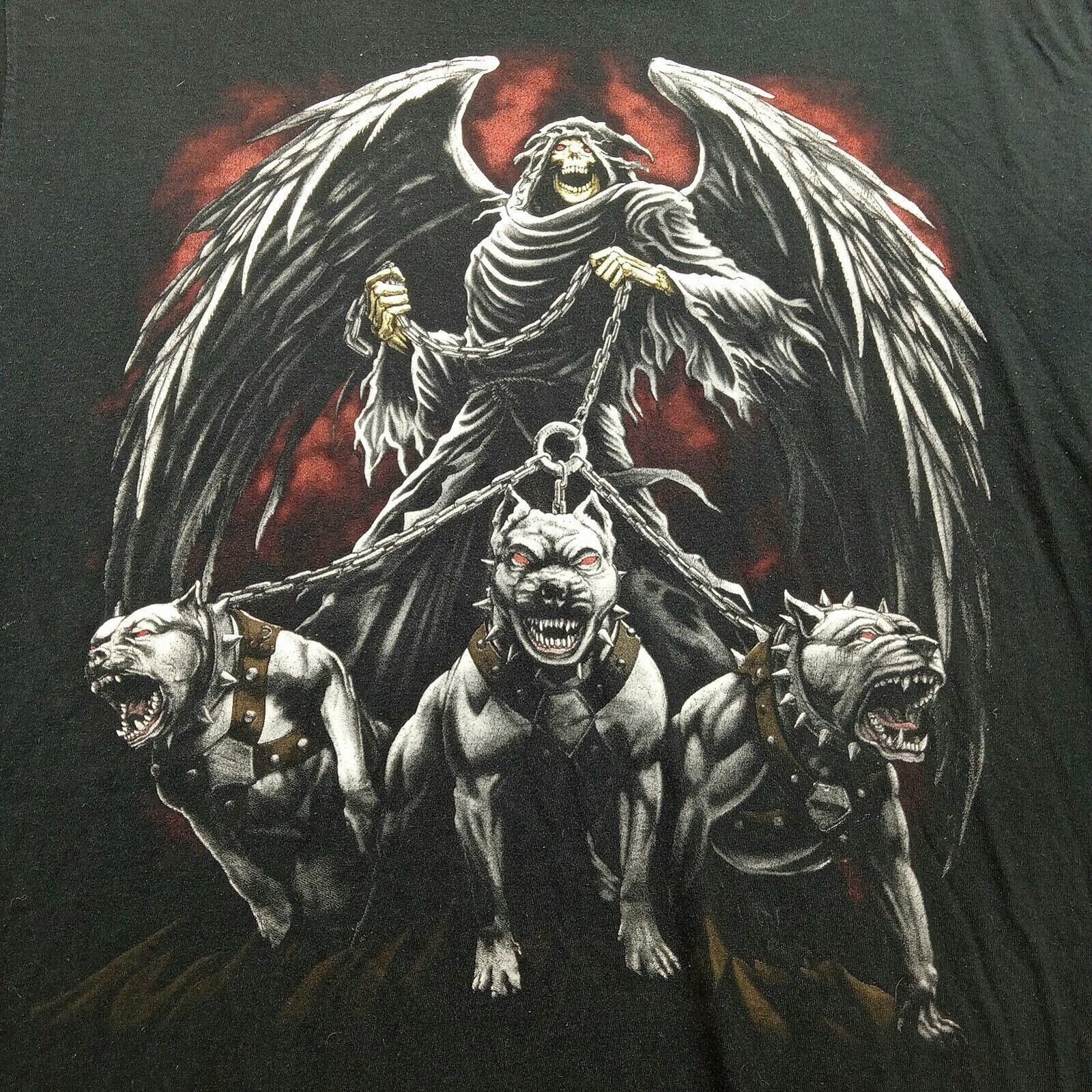 Fruit Of The Loom Fruit of the Loom T-Shirt L Angel of Death Reaper Hellhounds Size US L / EU 52-54 / 3 - 3 Thumbnail