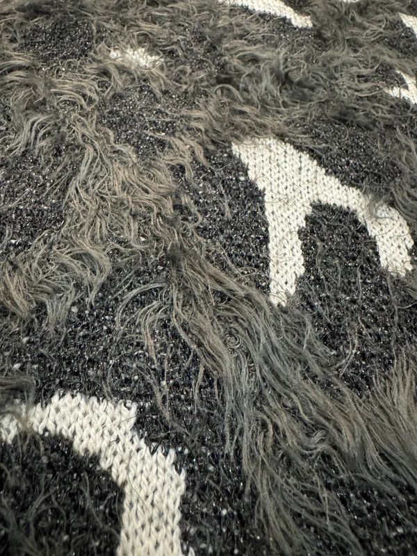 Laurel Laurel Fuzzy Knit Nylon Wool Black White L Abstract Sweater Size L / US 10 / IT 46 - 5 Thumbnail