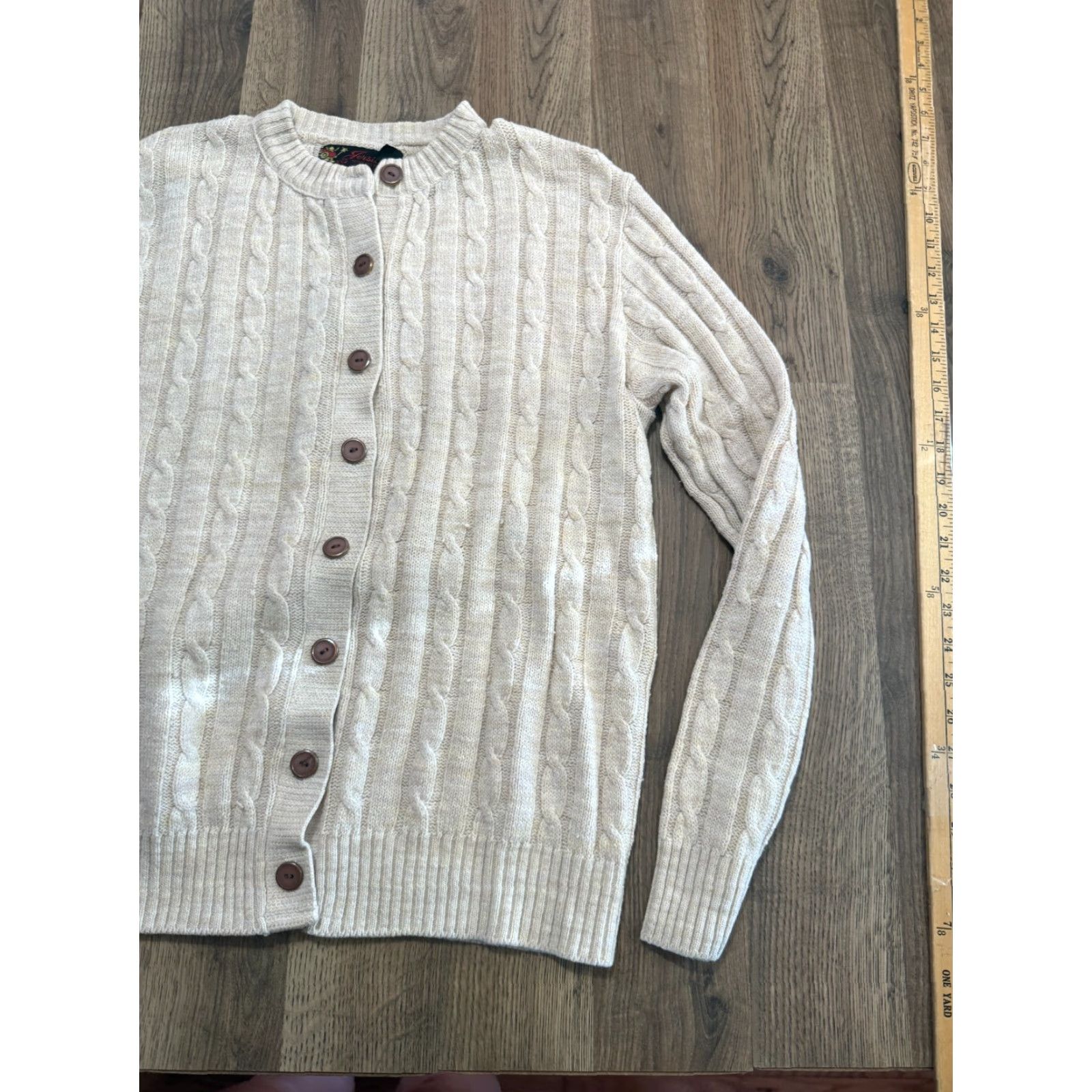 Vintage VINTAGE? Jersilds Sweater Cardigan Women's XL Tan Long Sleeve Button Up Brown Knit Size XL / US 12-14 / IT 48-50 - 4 Thumbnail