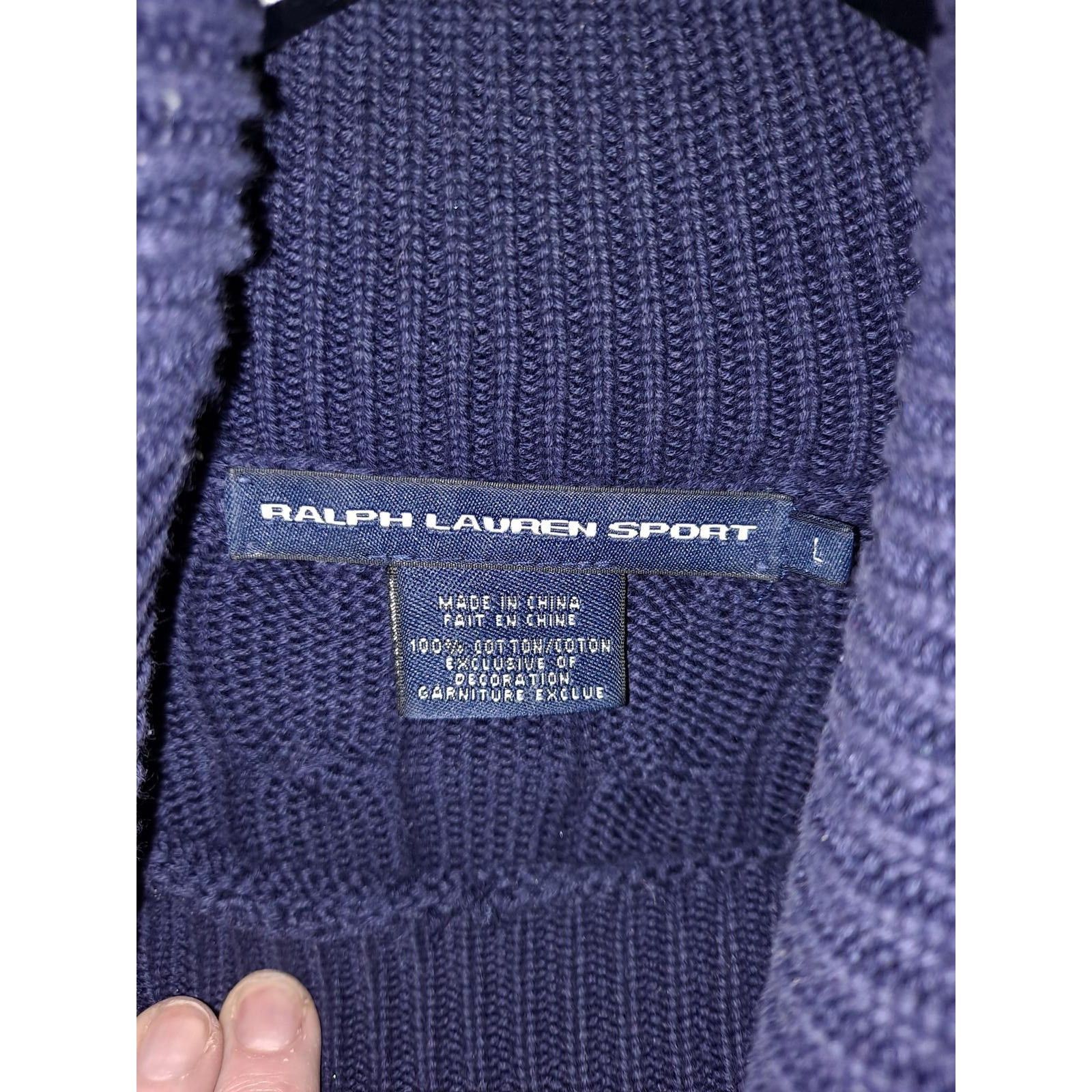 Ralph Lauren Ralph Lauren Sport Cable Knit Blue Turtleneck Sweater 100% C Size US L / EU 52-54 / 3 - 7 Thumbnail