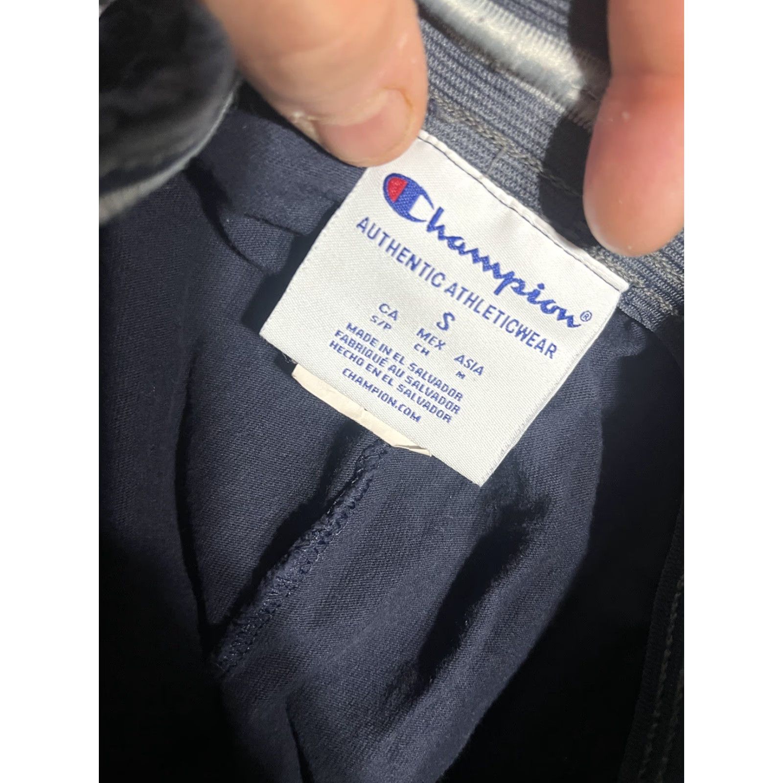 Champion Champion Sweatpants Men's S Authentic Logo Pocket Navy Blue Cotton Soli Size US 29 - 5 Thumbnail