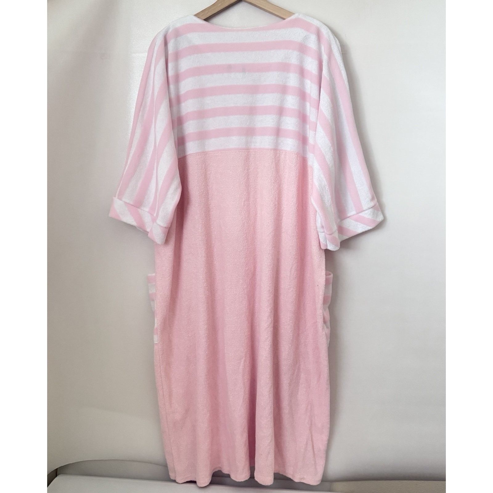 Other Vtg House Dress Bath Robe Terry Grannycore 80s Zipper Pocket Size ONE SIZE - 2 Thumbnail