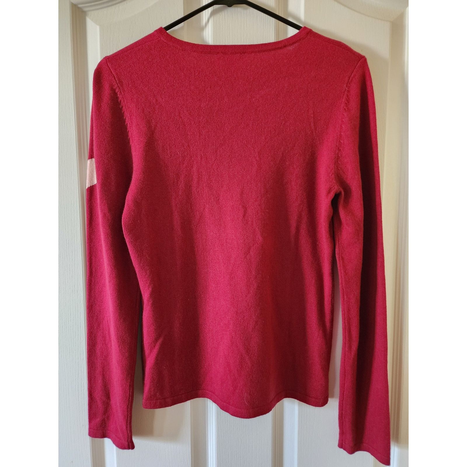 Other RedEnvelope Silk Cashmere Sweater Medium Red Crewneck Heart Size M / US 6-8 / IT 42-44 - 2 Thumbnail