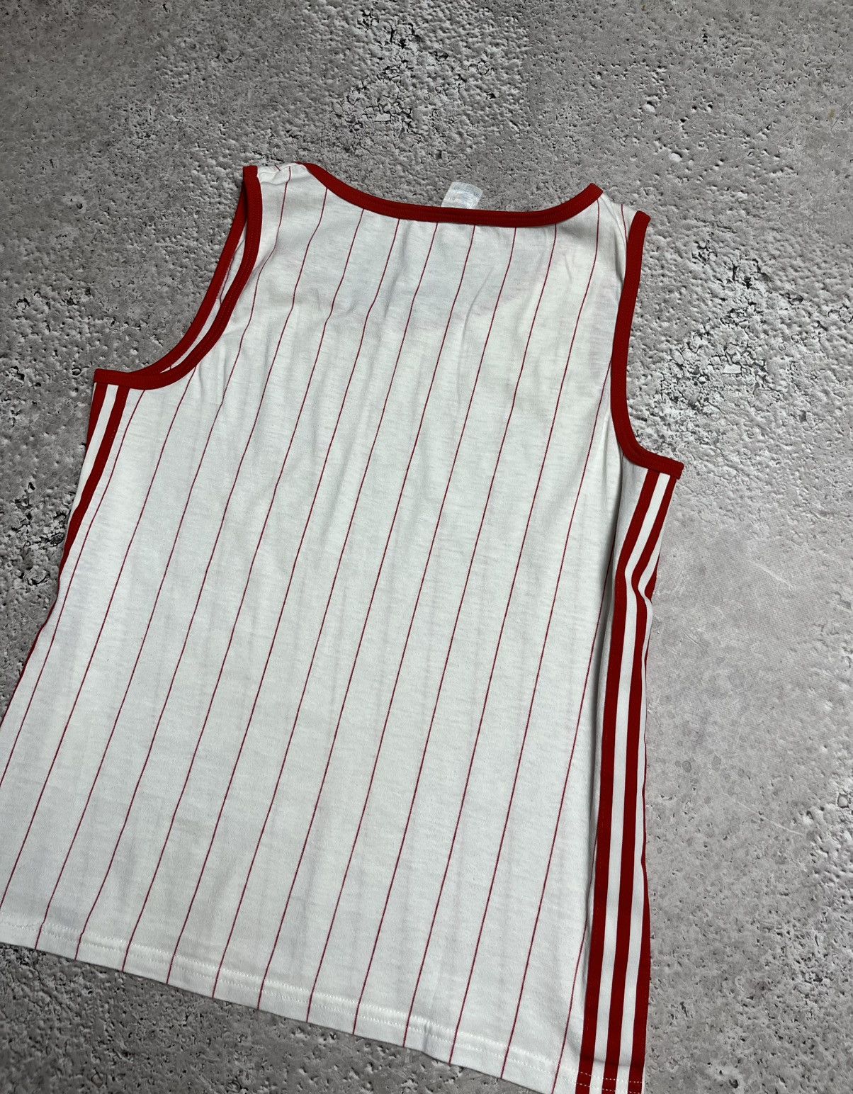 Adidas × Vintage Vintage Adidas Ventex Tank Top Red White Pinstripe Trefoil Size US XS / EU 42 / 0 - 12 Thumbnail
