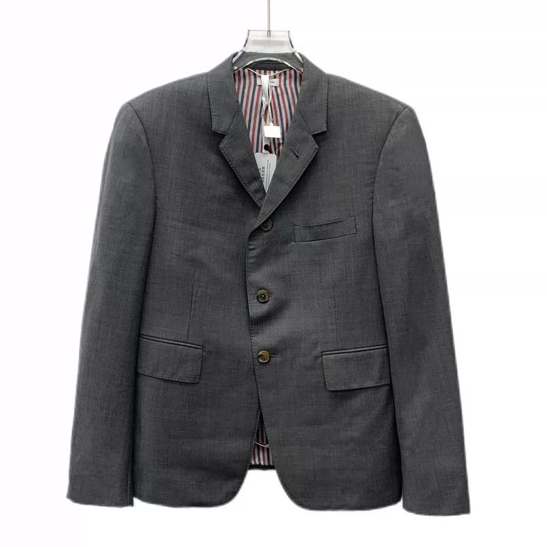 Thom Browne Thom browne Dark gray wool lapel single-breasted long-sleev Size US M / EU 48-50 / 2 - 1 Thumbnail
