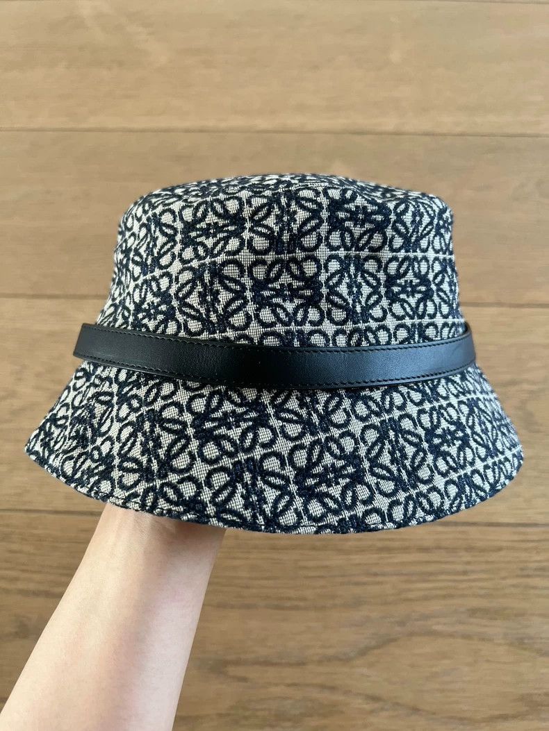 Loewe LOEWE size 57 Blue denim logo classic bucket hat Size ONE SIZE - 4 Thumbnail