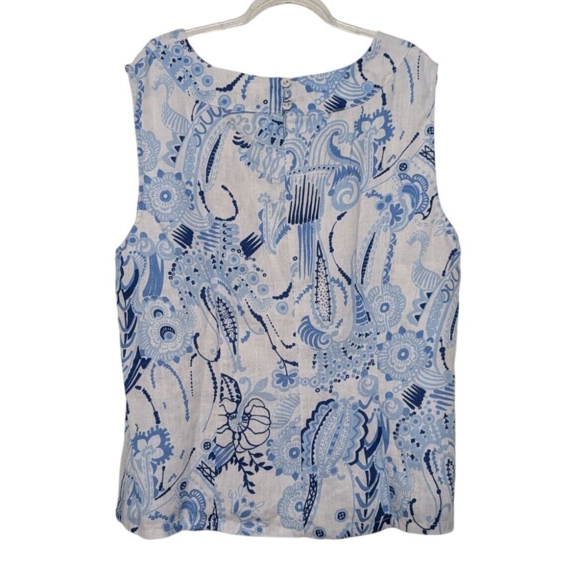 Designer Lantana Casuals 100% Linen Floral Tank Top Womens Size XL Size XL / US 12-14 / IT 48-50 - 7 Thumbnail