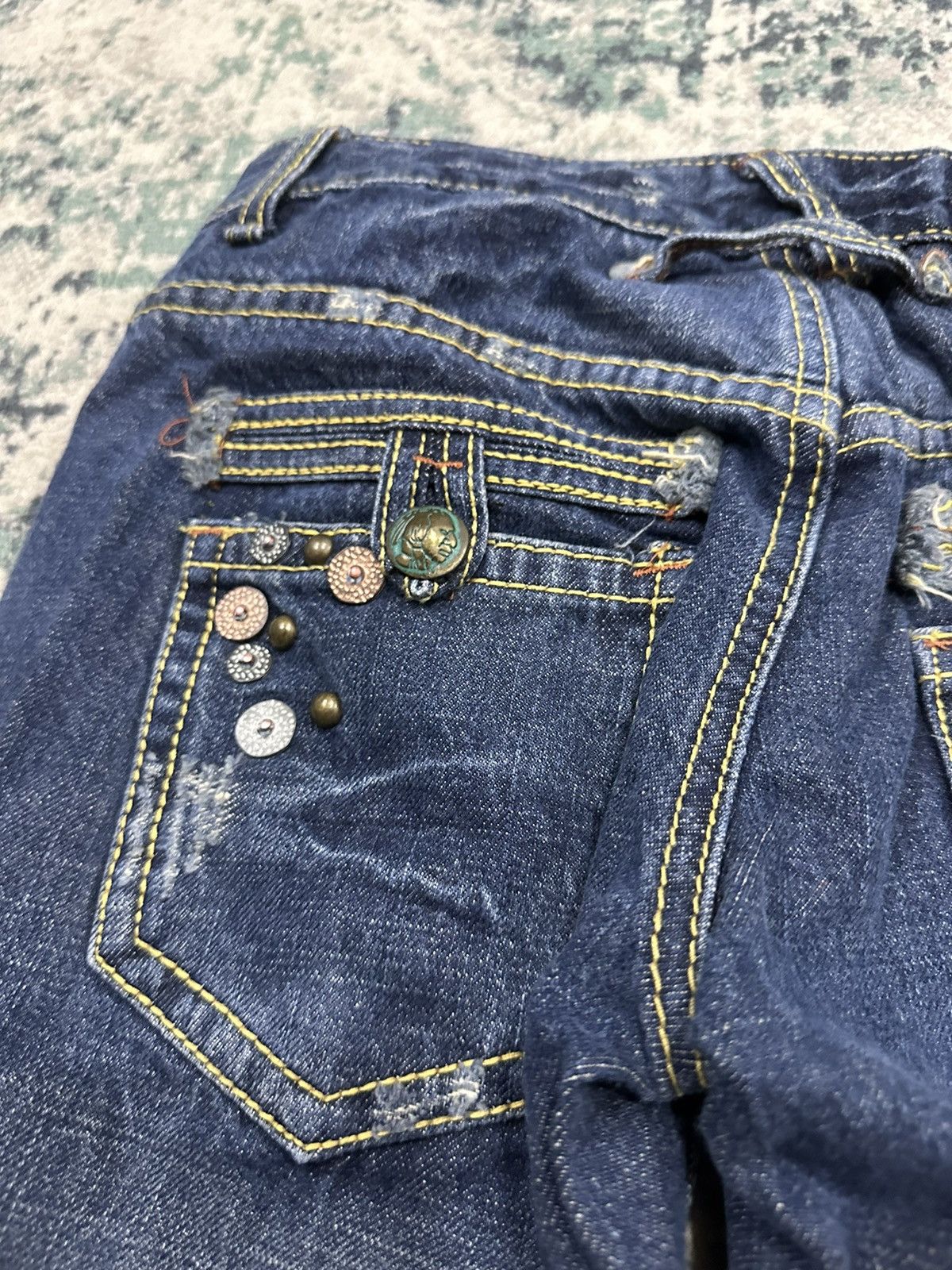 Japanese Brand Japanese Brand Studded Pocket Flare Denim Size US 28 / EU 44 - 11 Thumbnail