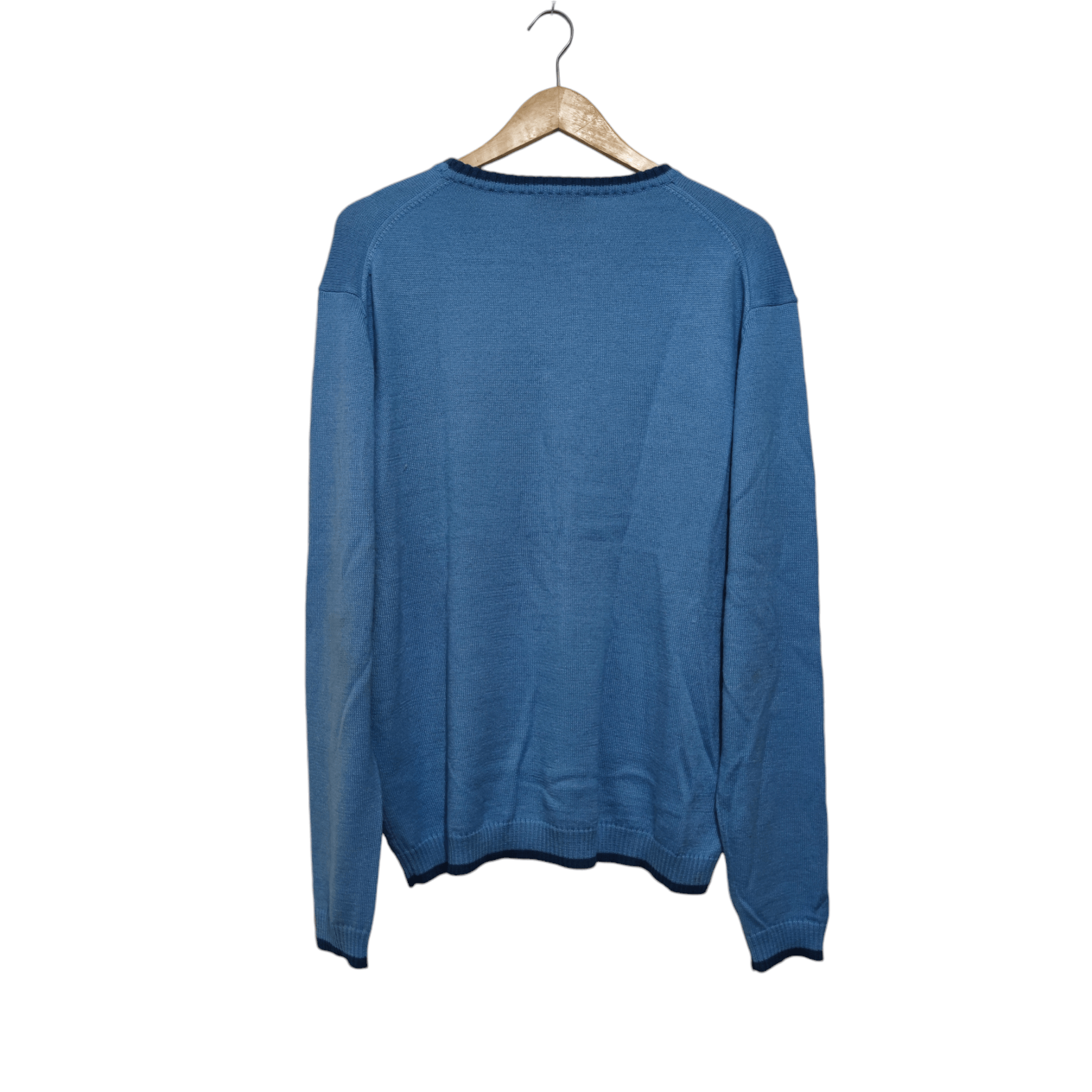 Yves Saint Laurent Vintage YSL Knitwear Blue Striped Jumpers Size US XL / EU 56 / 4 - 2 Thumbnail