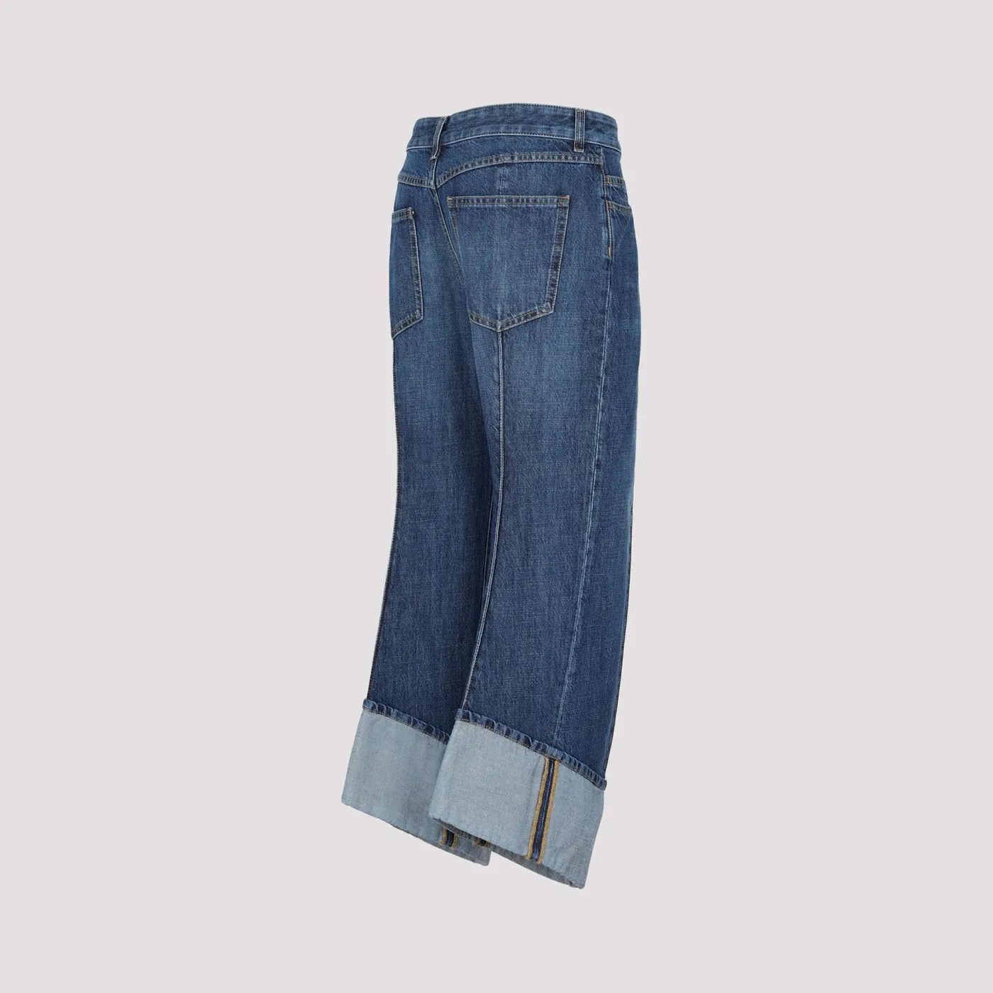 Bottega Veneta o1n1vont1225 Curved Shape Denim Jeans in Blue Size 30" / US 8 / IT 44 - 3 Thumbnail