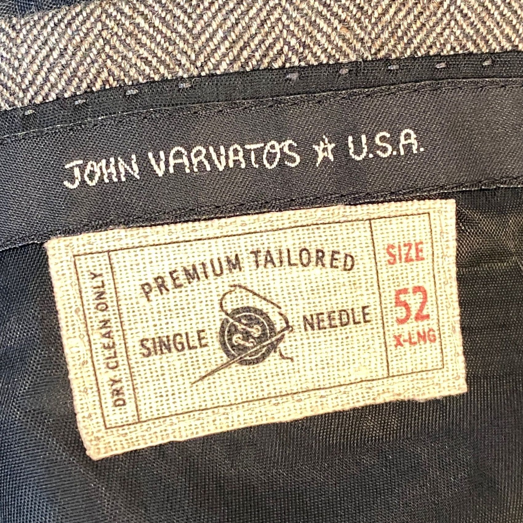 John Varvatos VINTAGE John Varvatos Sport Coat USA Mens 52XL Herringbone 3 Button Blazer Wool Alpaca Size 52R - 3 Thumbnail