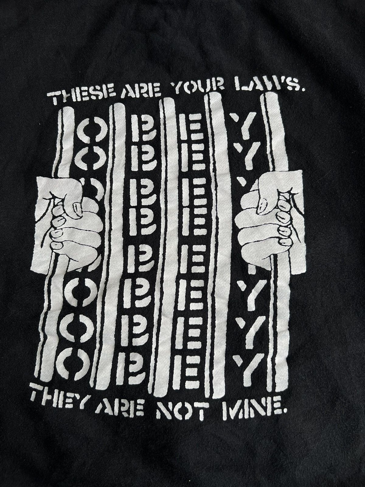 Hook-Ups × Obey × Vintage Vintage Obey Propaganda "YOUR LAW" Baggy Skater Hoodie Size US S / EU 44-46 / 1 - 6 Thumbnail