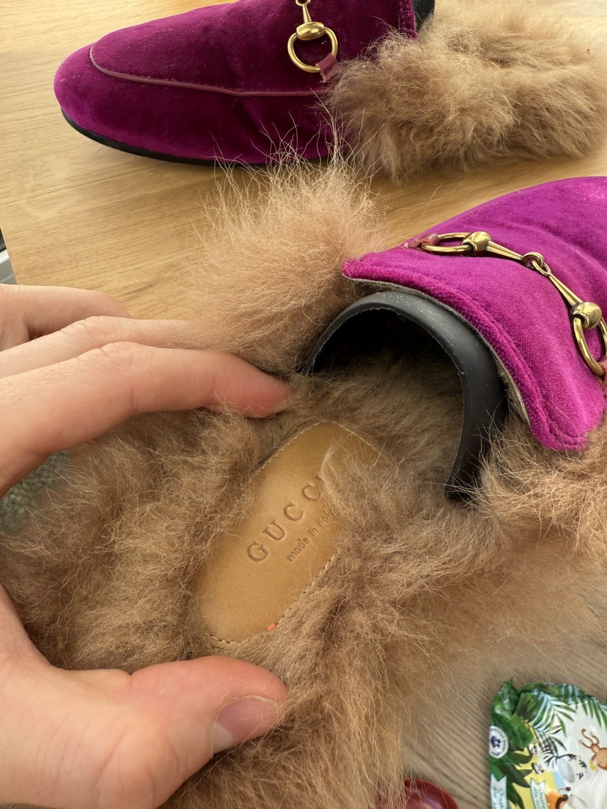 Gucci Gucci Horsebit mule Black velour fur embroidered Size US 6 / IT 36 - 5 Thumbnail