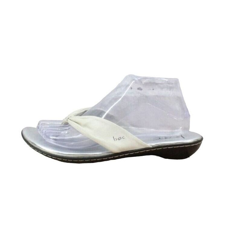 Leather × Other BOC Womens Cream Leather Flip Flop Thong Sandals Size US 8 / IT 38 - 1 Thumbnail