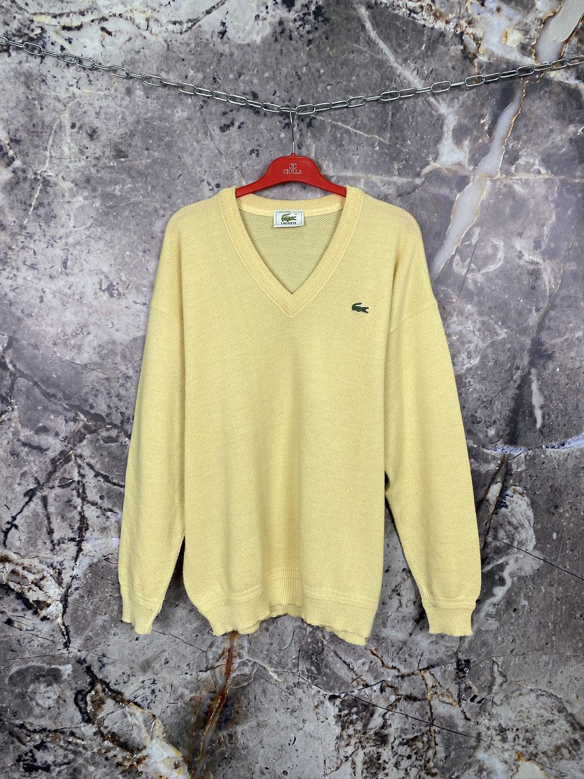 Men’s Lacoste Sweater Pullover Vintage Size 7 XXL
