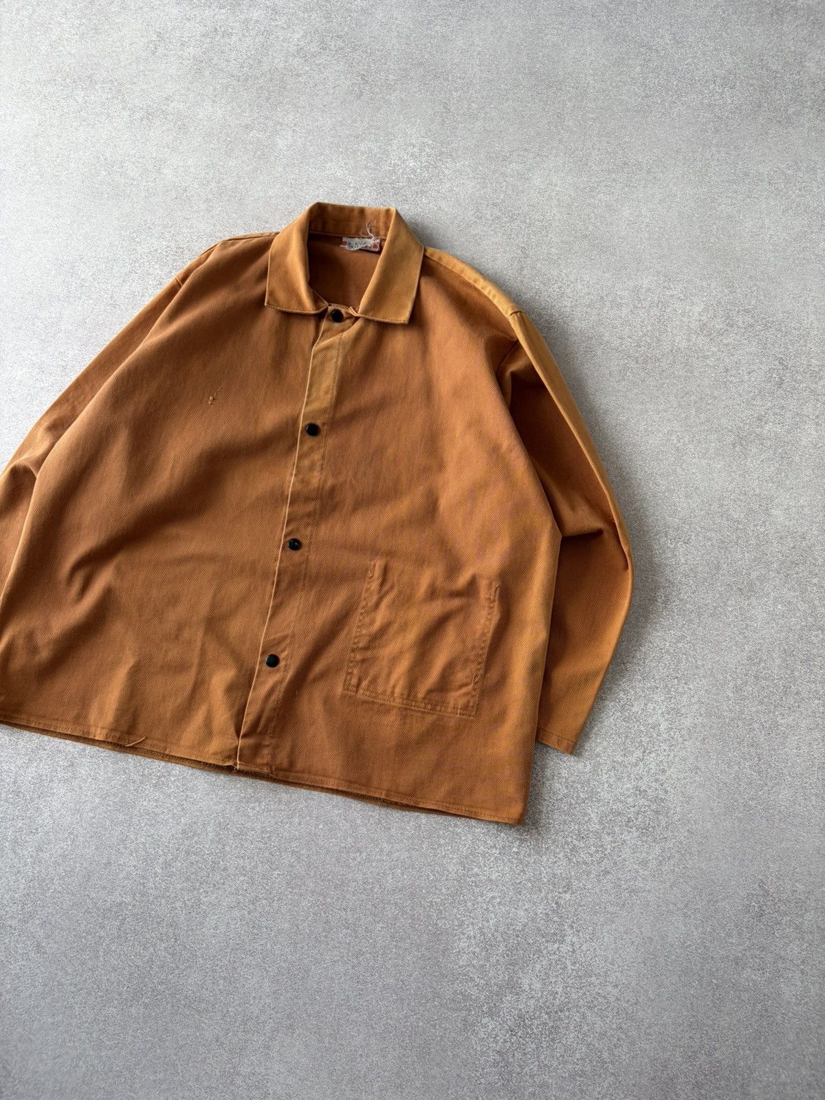 Vintage VTG French Work Sun - faded Distressed Brown Jacket Size XL Size US XL / EU 56 / 4 - 2 Thumbnail