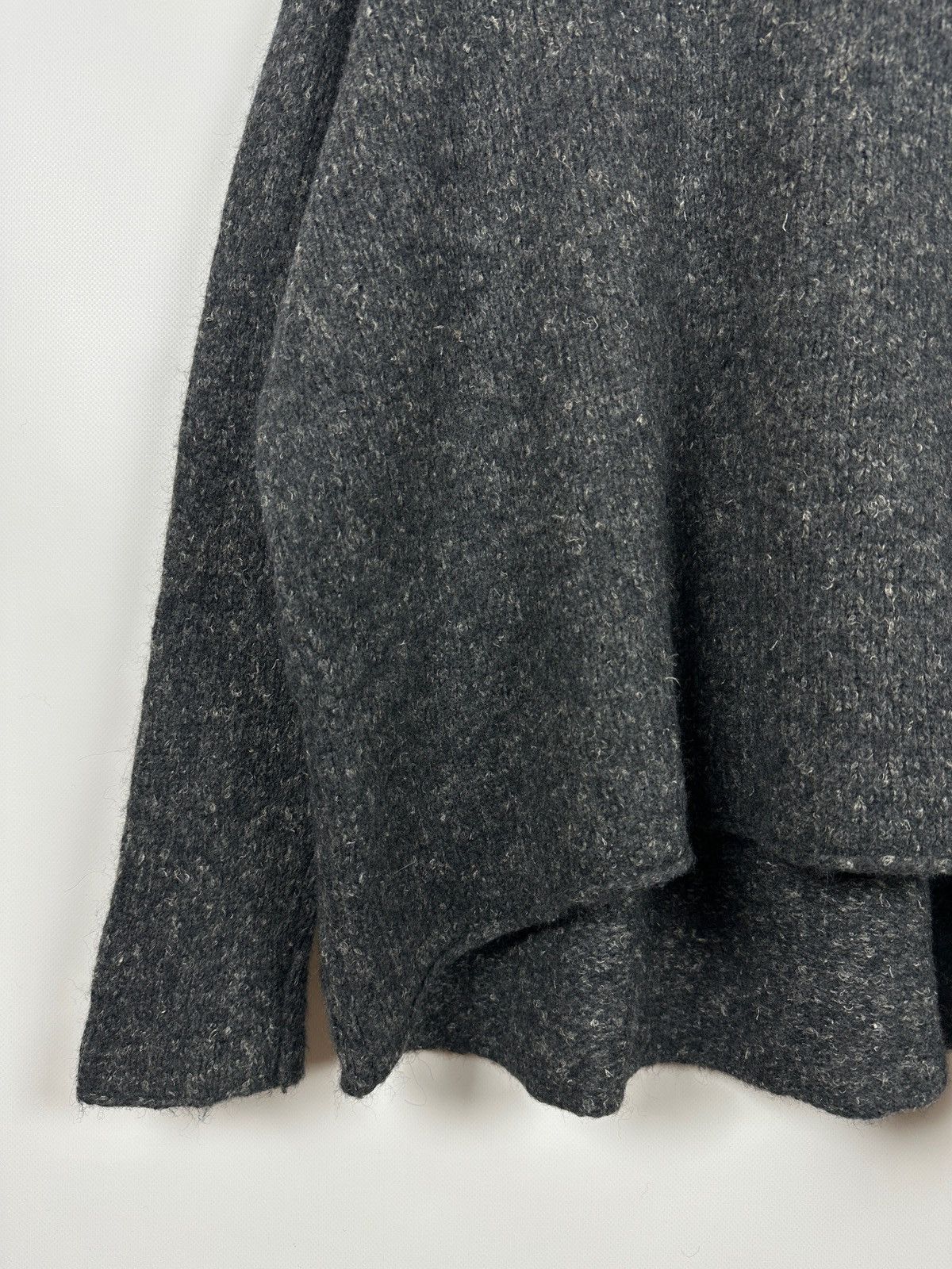 Rundholz Rundholz Wool/Alpaca/Linen Gray Oversized High Neck Sweater Size M / US 6-8 / IT 42-44 - 7 Thumbnail