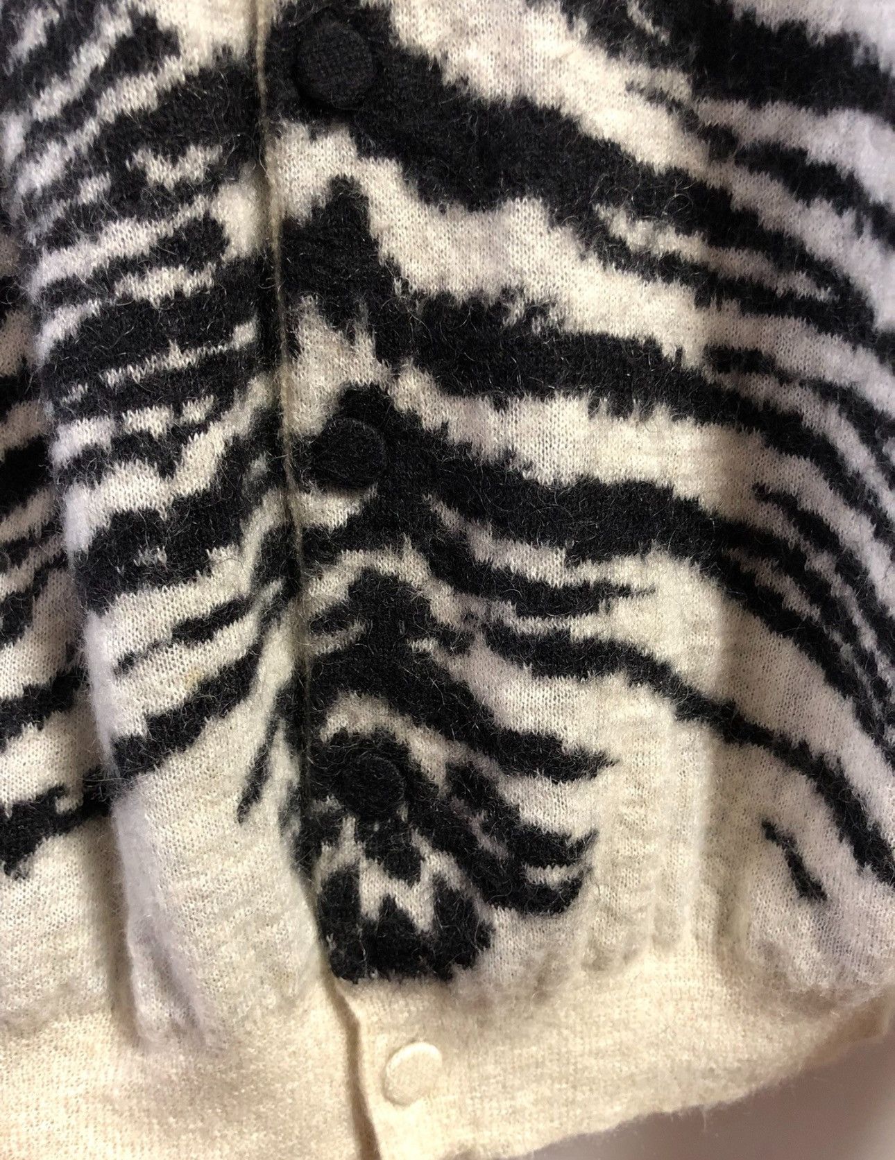 Saint Laurent Paris Saint Laurent Paris Mohair Zebra Cardigan Sz.M Size US M / EU 48-50 / 2 - 6 Thumbnail