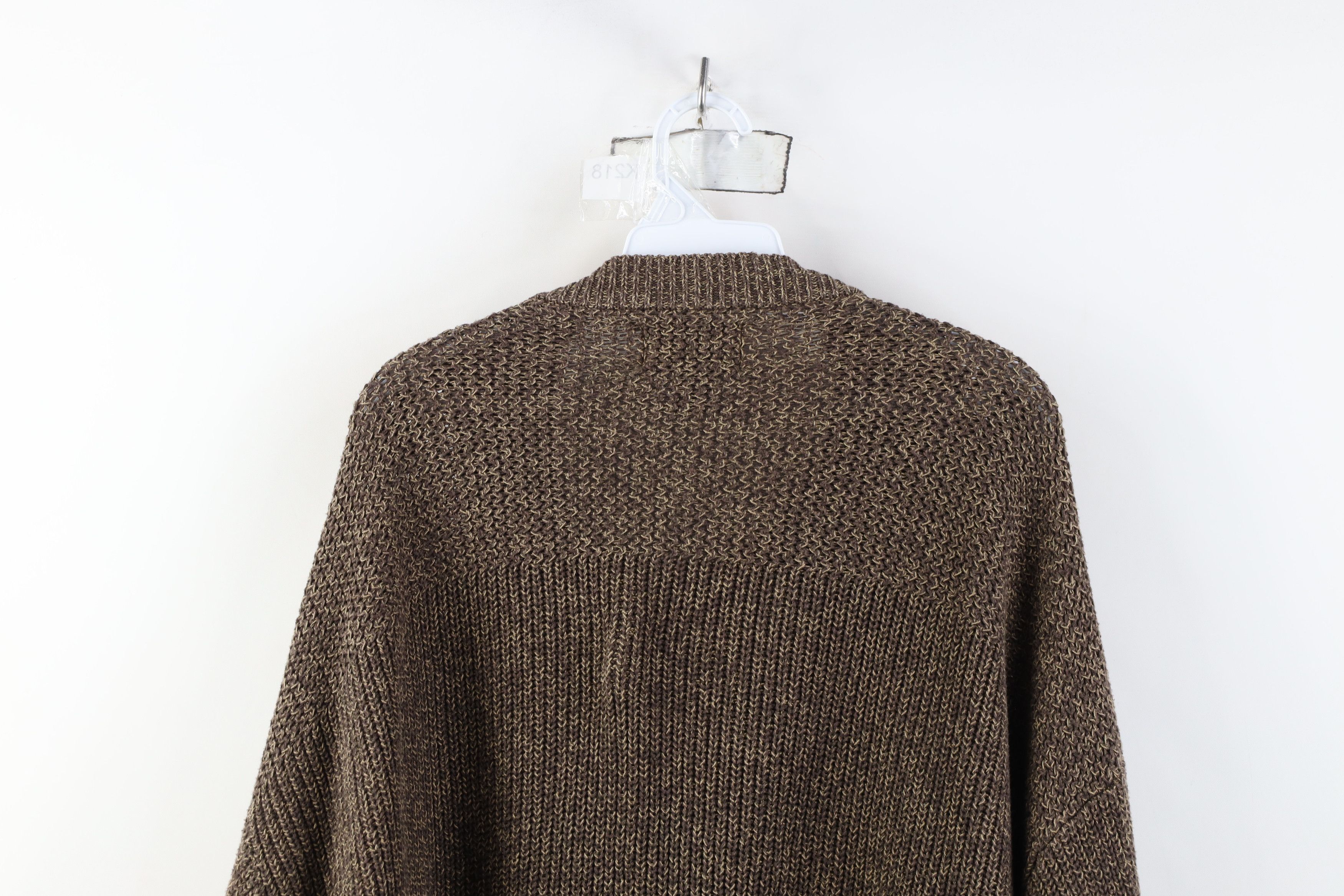 Vintage Vintage 90s Streetwear Ribbed Knit Henley Sweater Brown Size US XXL / EU 58 / 5 - 12 Thumbnail