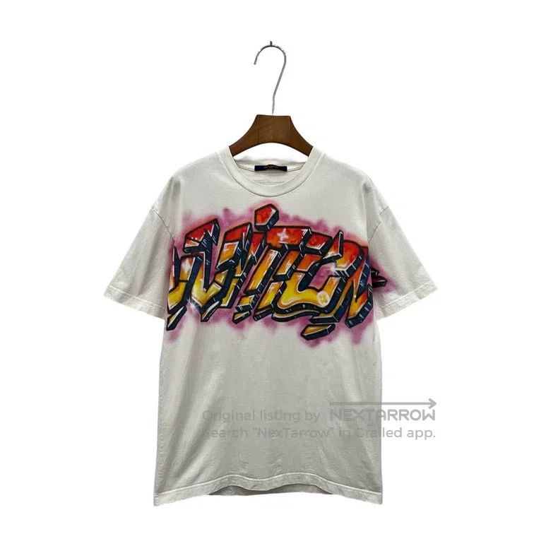 Louis Vuitton Louis Vuitton White flame graffiti logo short sleeve Size US S / EU 44-46 / 1 - 1 Thumbnail