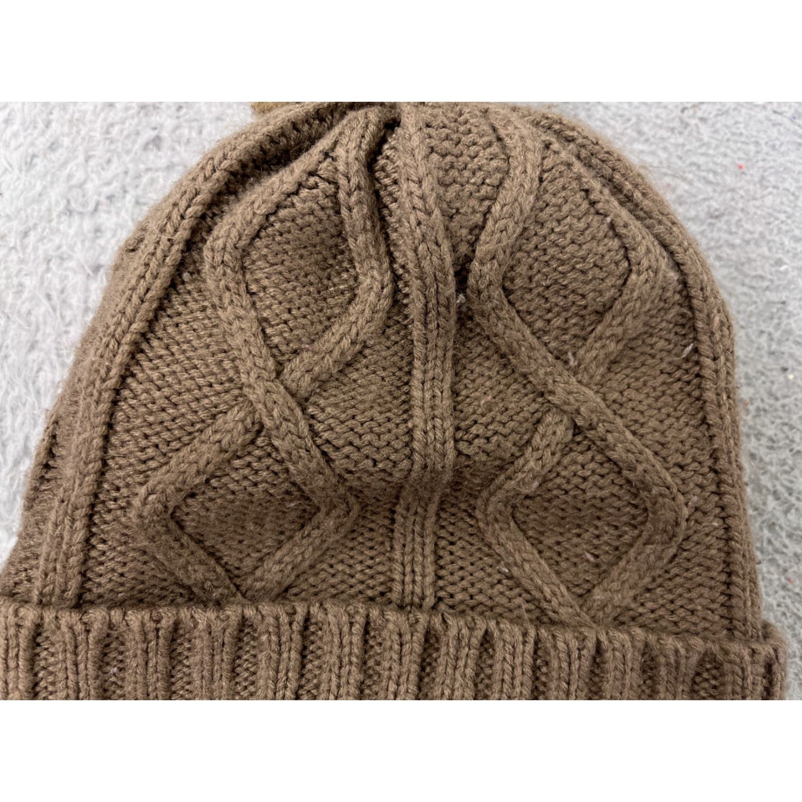 Vintage Womens Beanie Hat Knit Brown 100% Acrylic Lined One Size Winter Ski Pom Beanie Women Adult One Size Brown Knit Accessories Outdoors Skiing Mens/Womens Size ONE SIZE - 2 Thumbnail