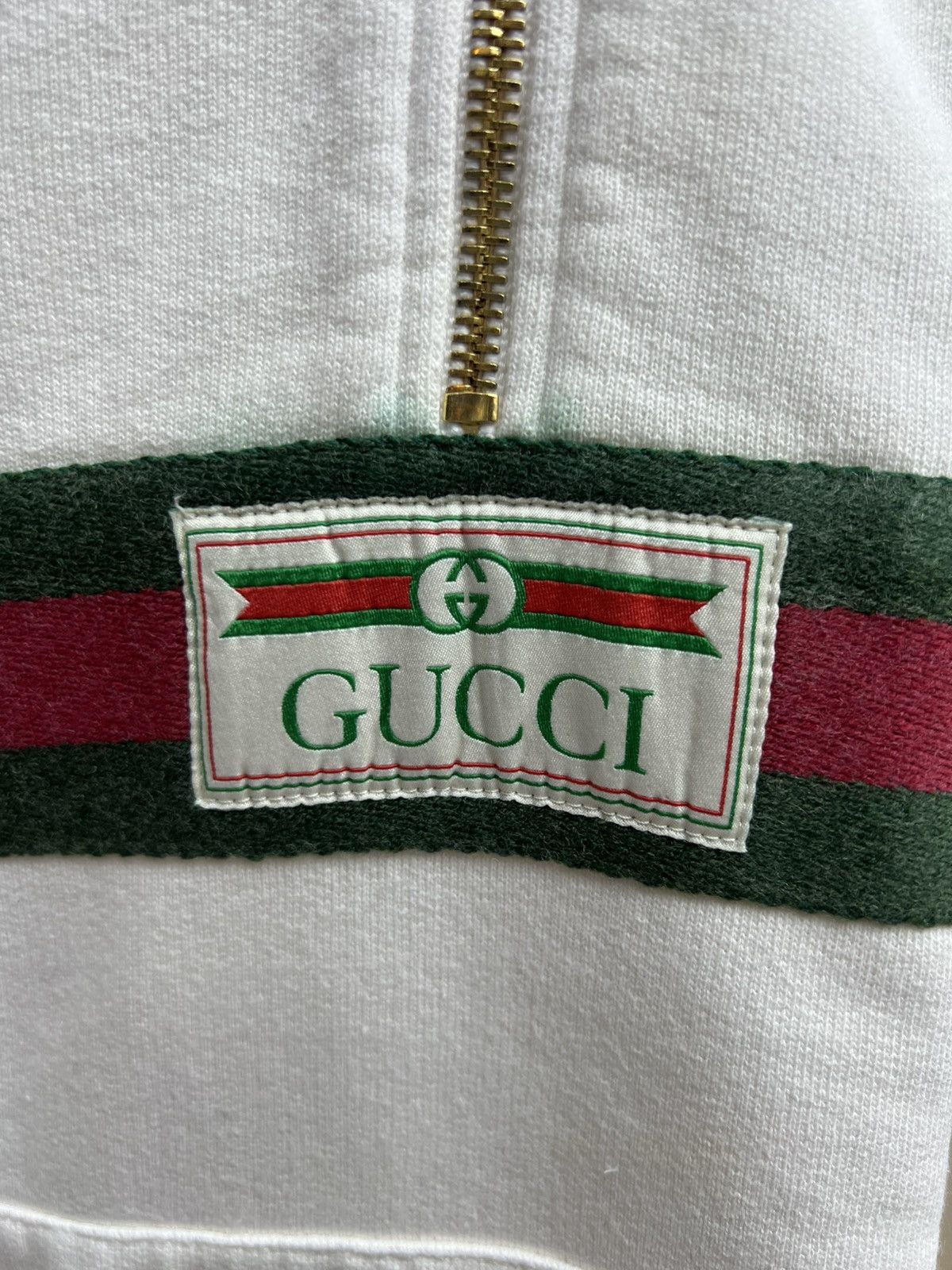 Gucci Gucci White Stripe PullOver Hoodie Size US XL / EU 56 / 4 - 5 Thumbnail