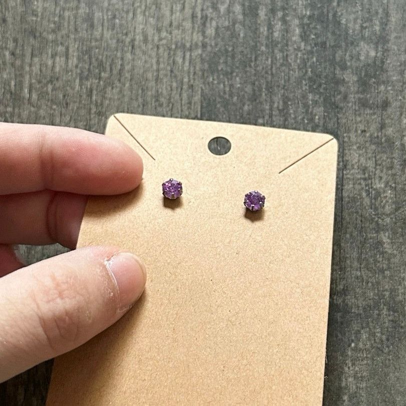 Other purple rhinestone stud earrings Size ONE SIZE - 2 Thumbnail