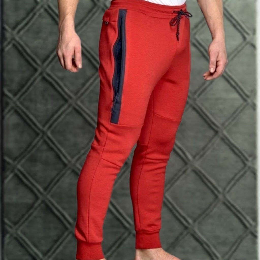Nike Nike Sportswear Tech Fleece Jogger Pants Red Mens Large Gym Training Tapered Size US 33 - 1 Thumbnail