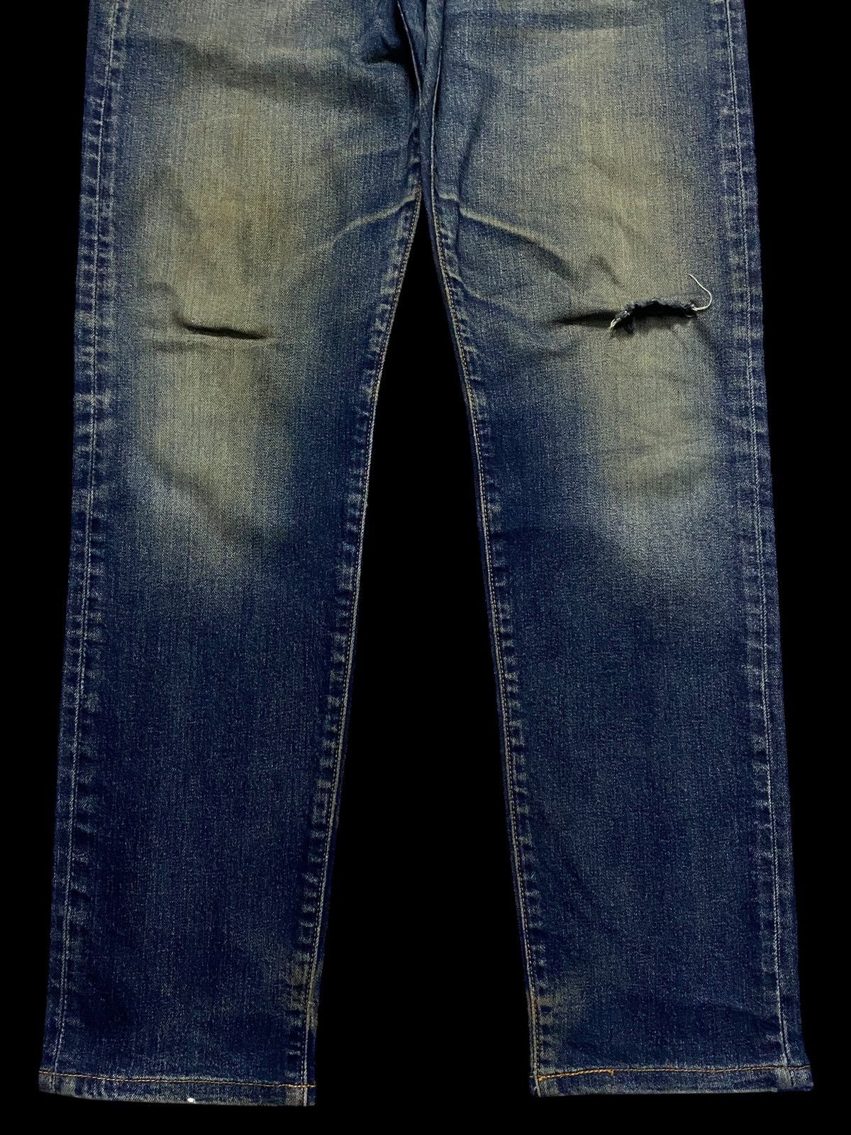 Levi's Vintage Clothing Levis 502 Y2K Big E Blue Wash Distressed Slim Fit Jeans Size US 31 - 5 Thumbnail