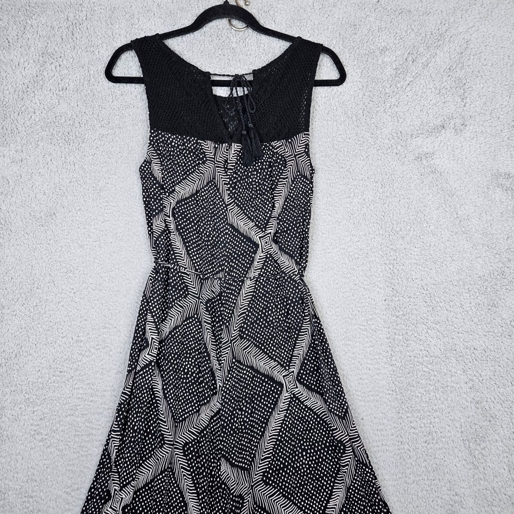Lucky Brand Lucky Brand Maxi Crochet Sleeveless Tie back Women's Midi Casual Dress XS Multicolor Crochet Solid Sleeveless Dress Summer Womens XS Size XS / US 0-2 / IT 36-38 - 7 Thumbnail