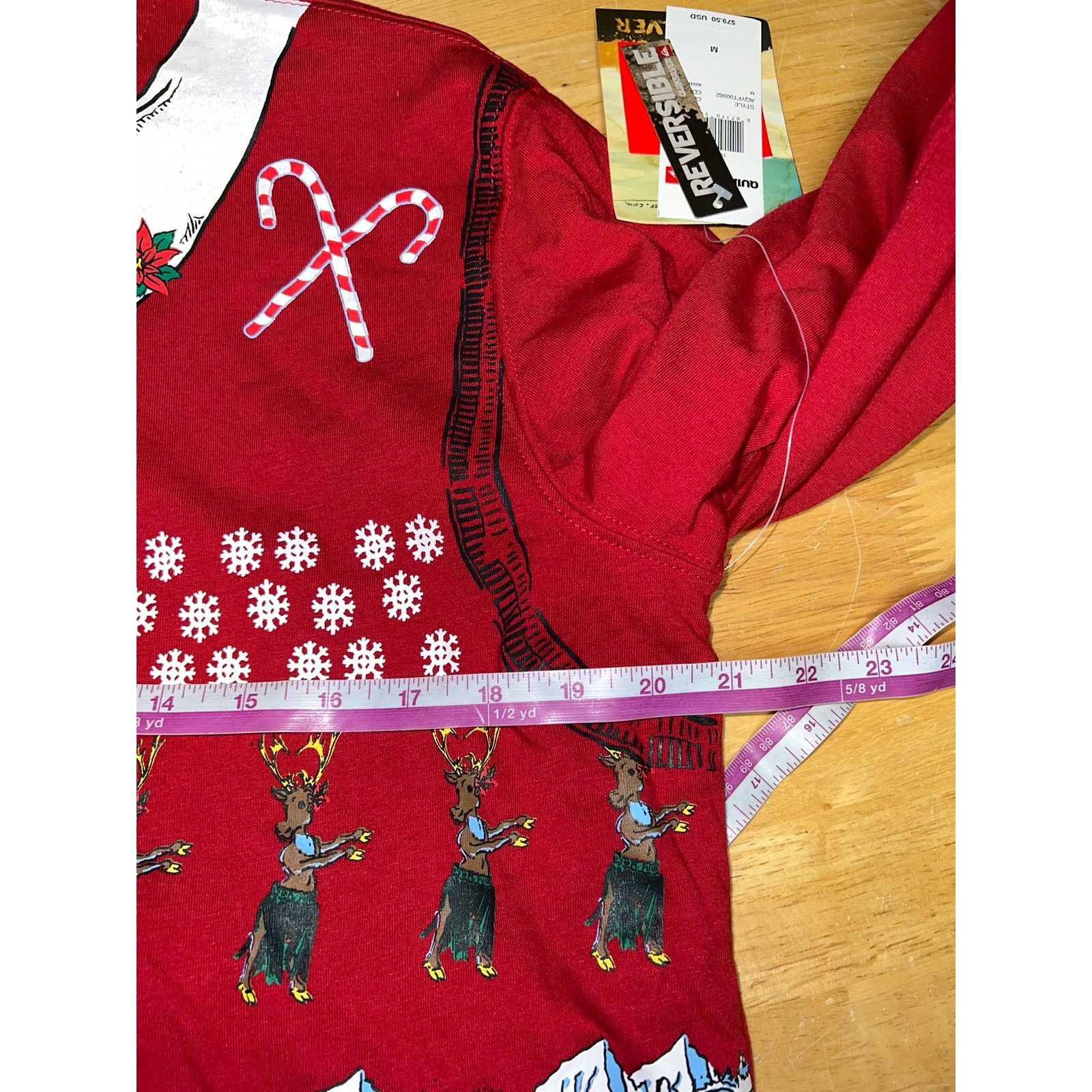 Vintage Vintage Quiksilver Reversible Hoodie Torqued Christmas NWT M Size US M / EU 48-50 / 2 - 14 Thumbnail