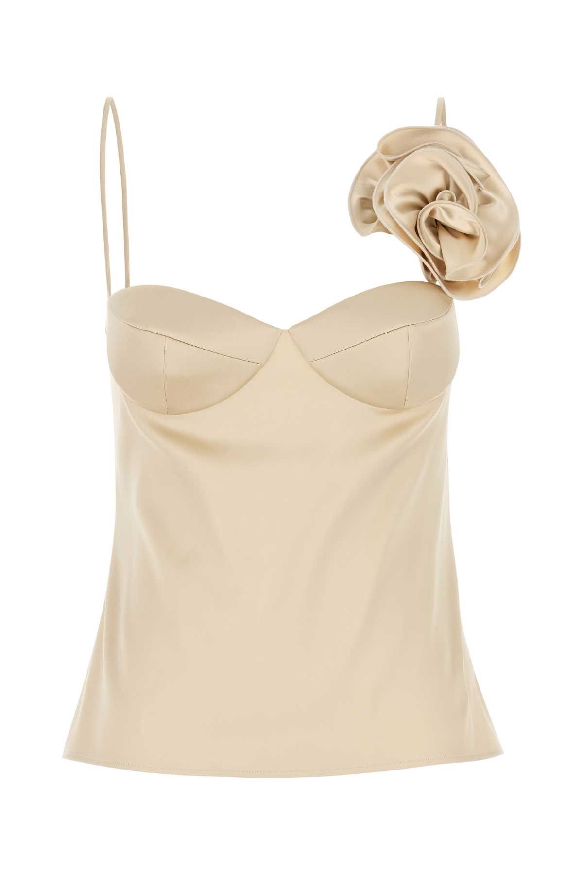 Magda Butrym Beige Stretch Satin Top Size M / US 6-8 / IT 42-44 - 1 Thumbnail